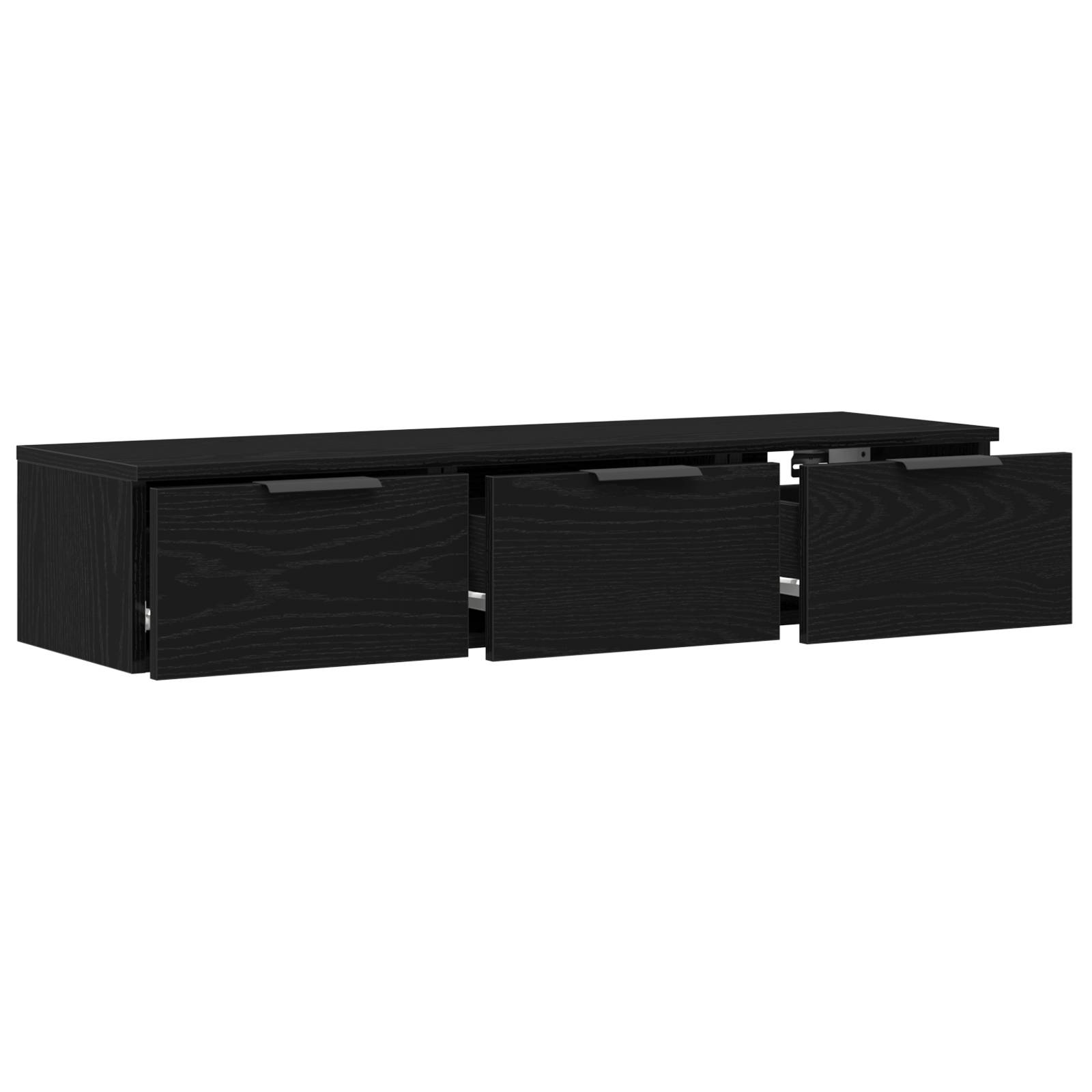 vidaXL Wandschrank Schwarz Eiche 102x30x20 cm Holzwerkstoff