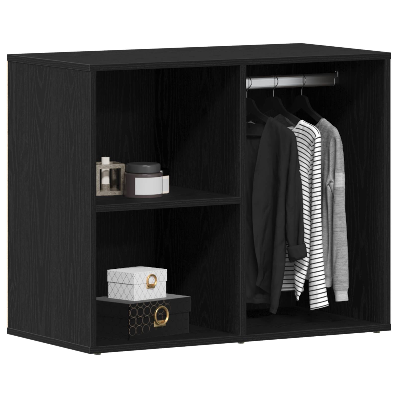 vidaXL Schwarzer Eichen-Cosmetic-Schrank - 80x40x65 cm