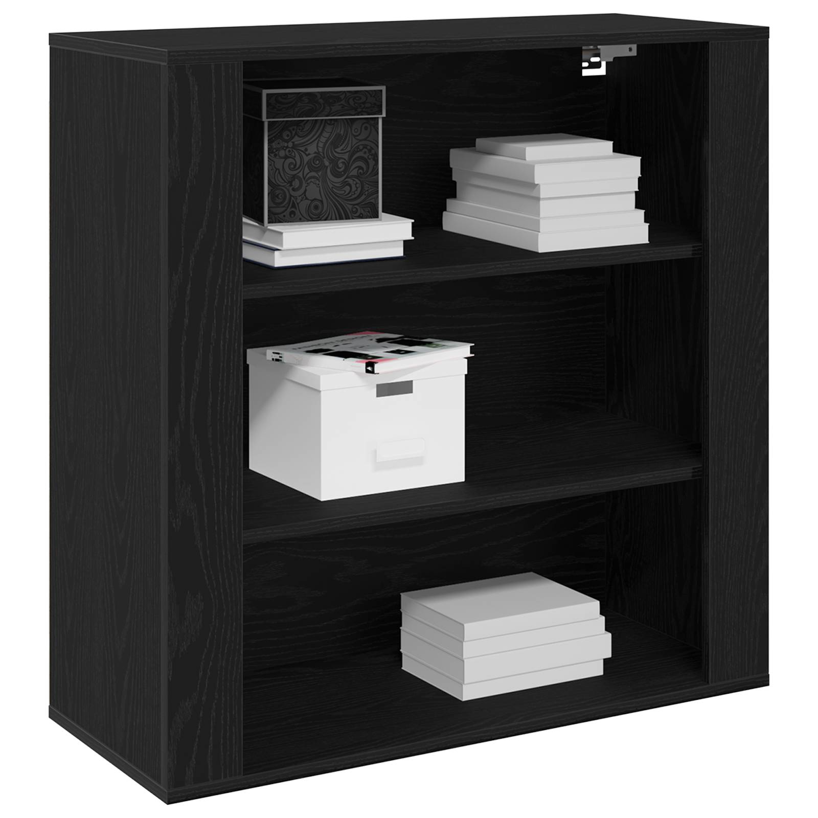 vidaXL Wandschrank Schwarz Eiche 80x33x80 cm Holzwerkstoff