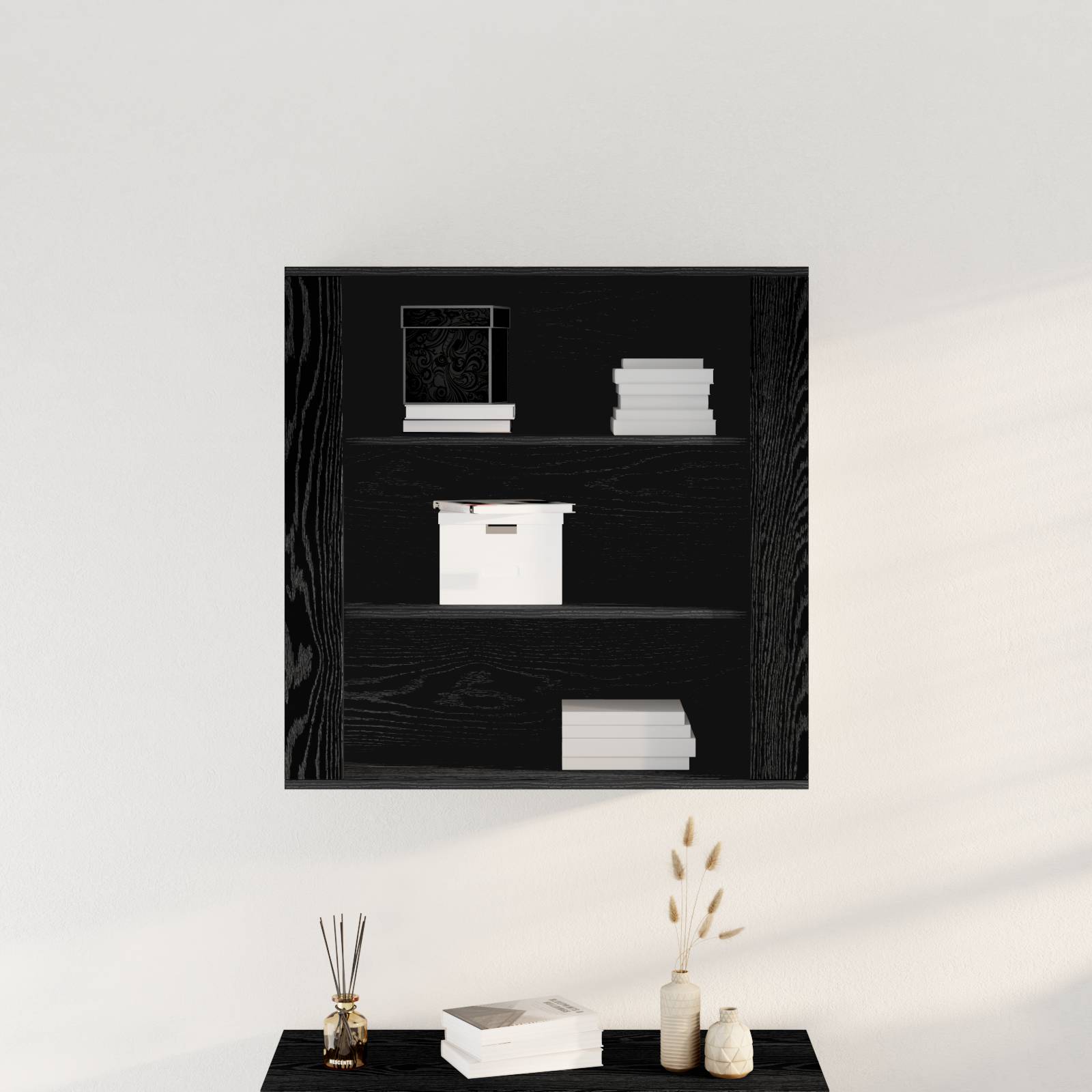 vidaXL Wandschrank Schwarz Eiche 80x33x80 cm Holzwerkstoff
