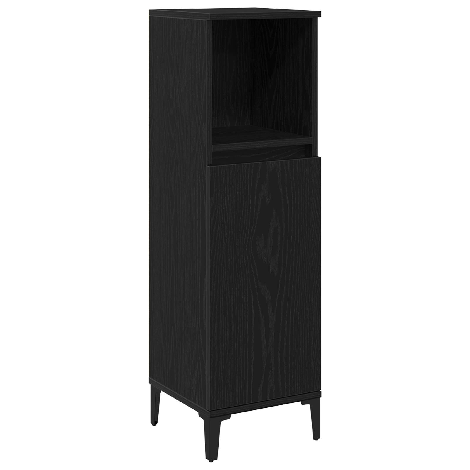 vidaXL Badschrank Schwarz Eiche 30x30x100 cm Holzwerkstoff