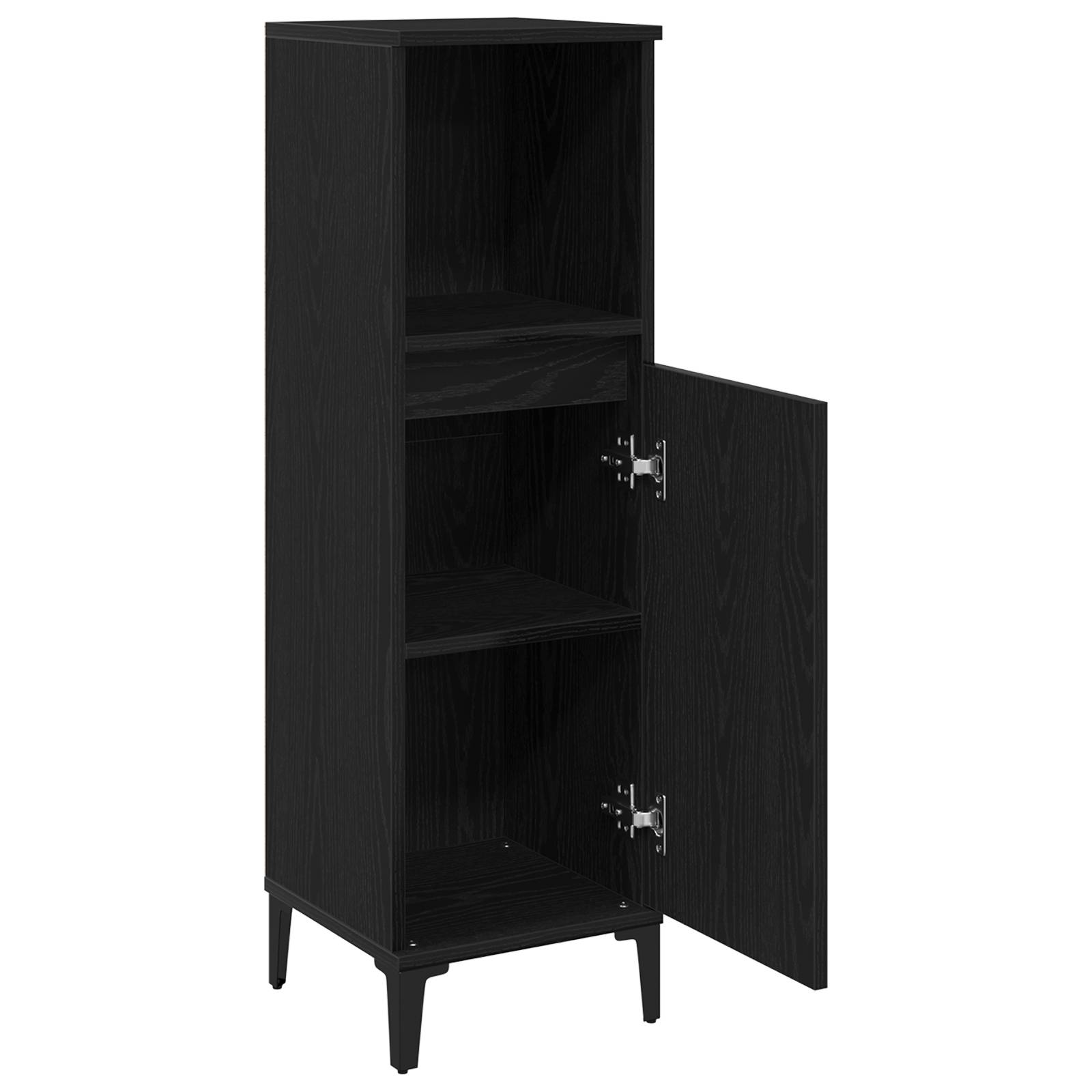 vidaXL Badschrank Schwarz Eiche 30x30x100 cm Holzwerkstoff