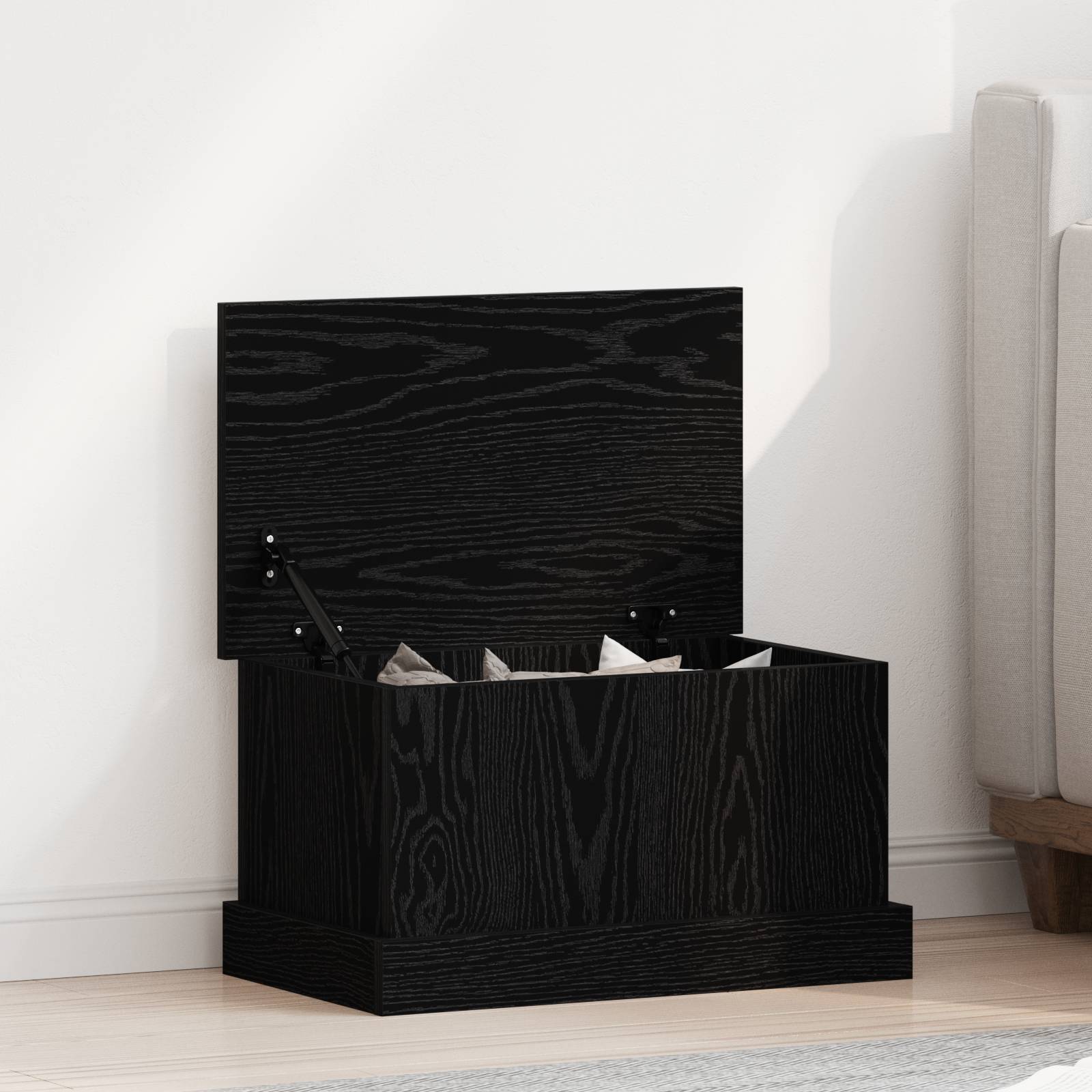 vidaXL Aufbewahrungsbox Schwarz Eiche 50x30x28 cm Holzwerkstoff