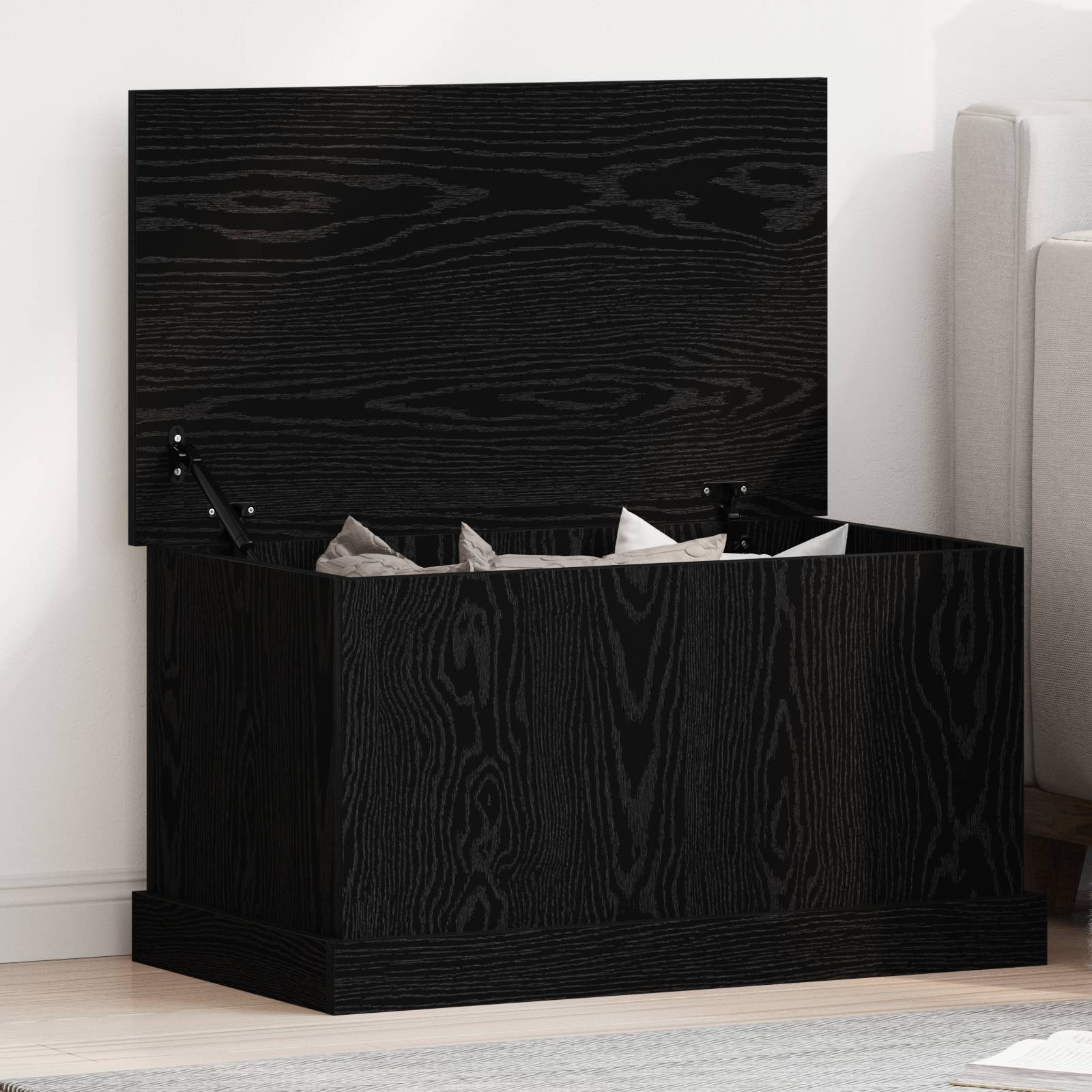 vidaXL Aufbewahrungsbox Schwarz Eiche 70x40x38 cm Holzwerkstoff