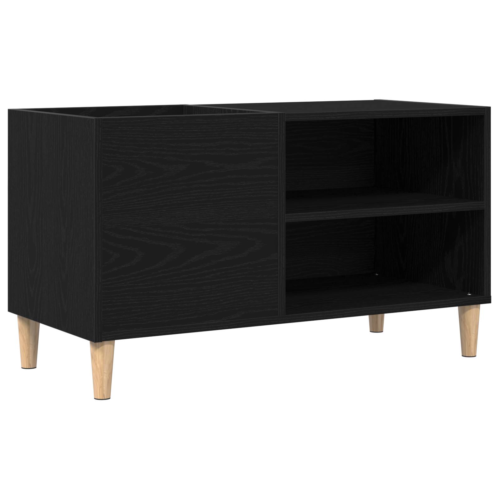 vidaXL Schallplattenschrank Schwarz Eiche 84,5x38x48 cm Holzwerkstoff