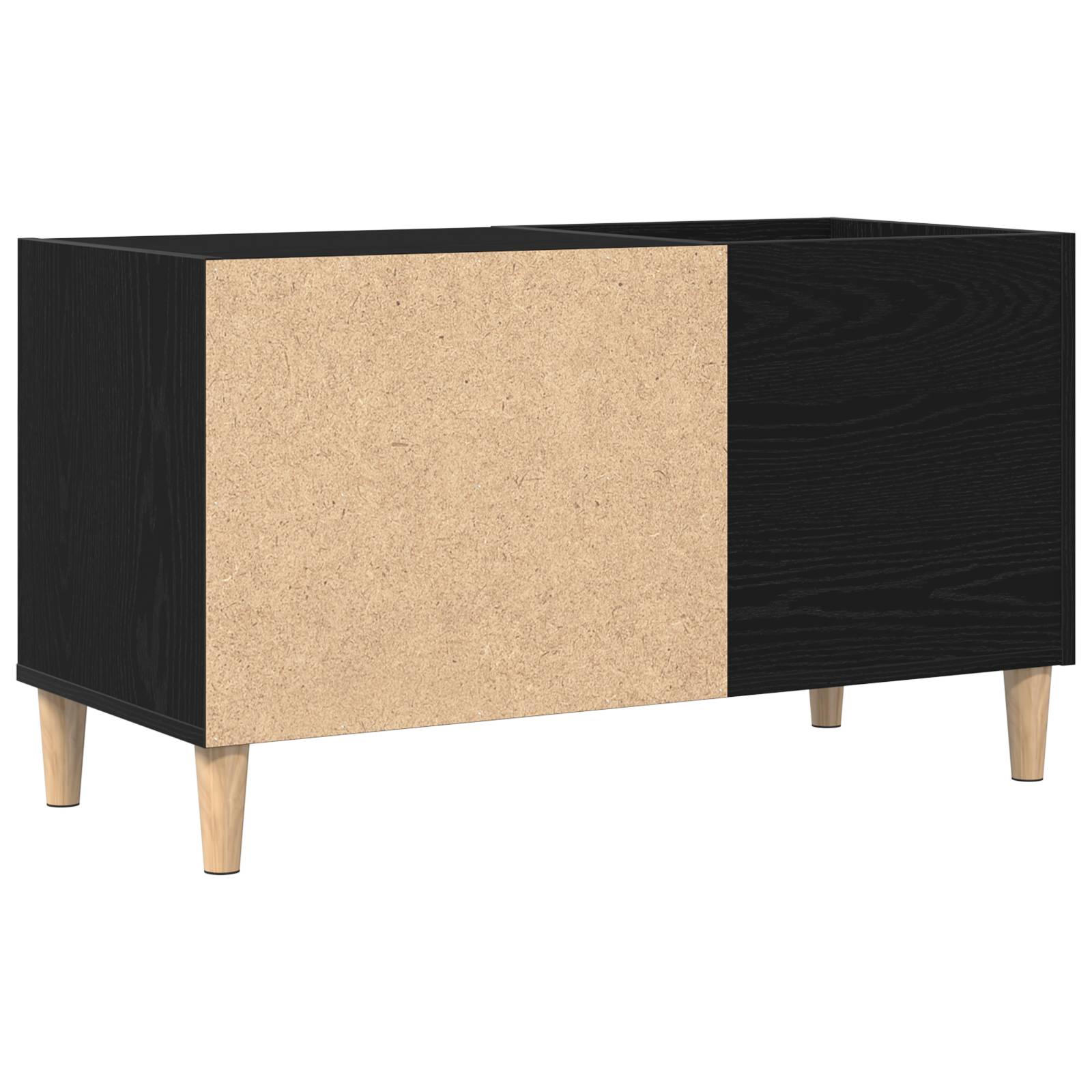 vidaXL Schallplattenschrank Schwarz Eiche 84,5x38x48 cm Holzwerkstoff