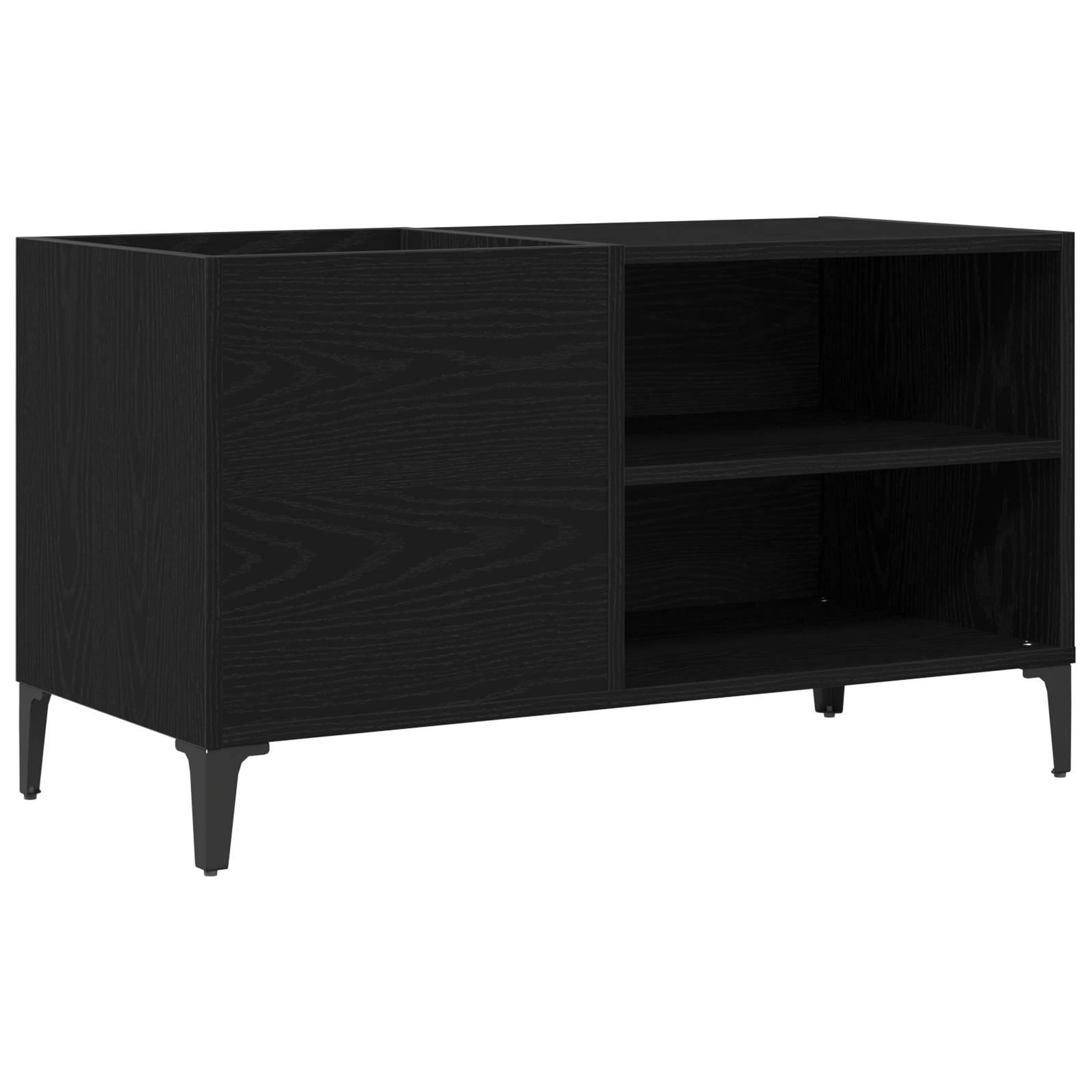 vidaXL Schallplattenschrank Schwarz Eiche 84,5x38x48 cm Holzwerkstoff