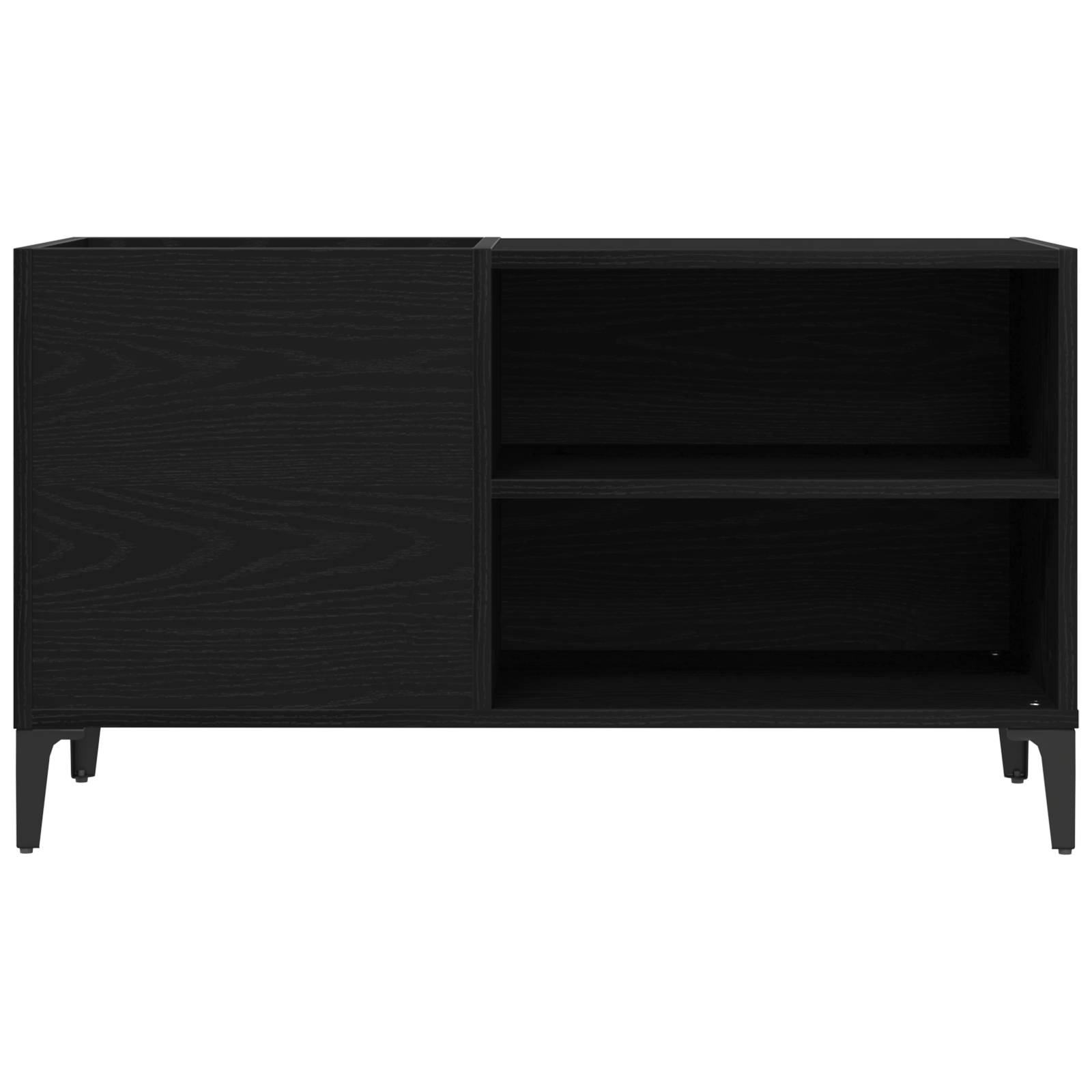 vidaXL Schallplattenschrank Schwarz Eiche 84,5x38x48 cm Holzwerkstoff