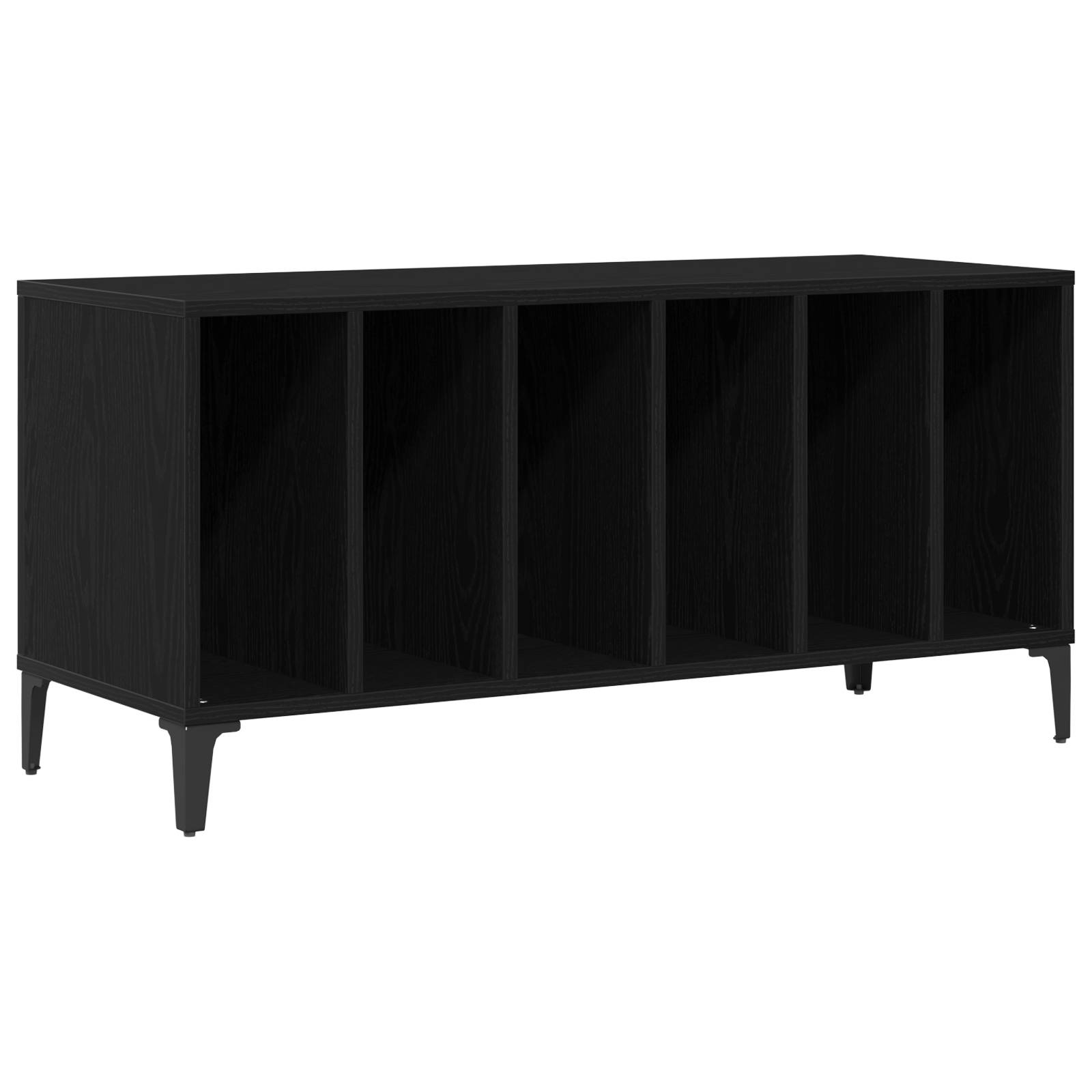 vidaXL Schallplattenschrank Schwarz Eiche 100x38x48 cm Holzwerkstoff