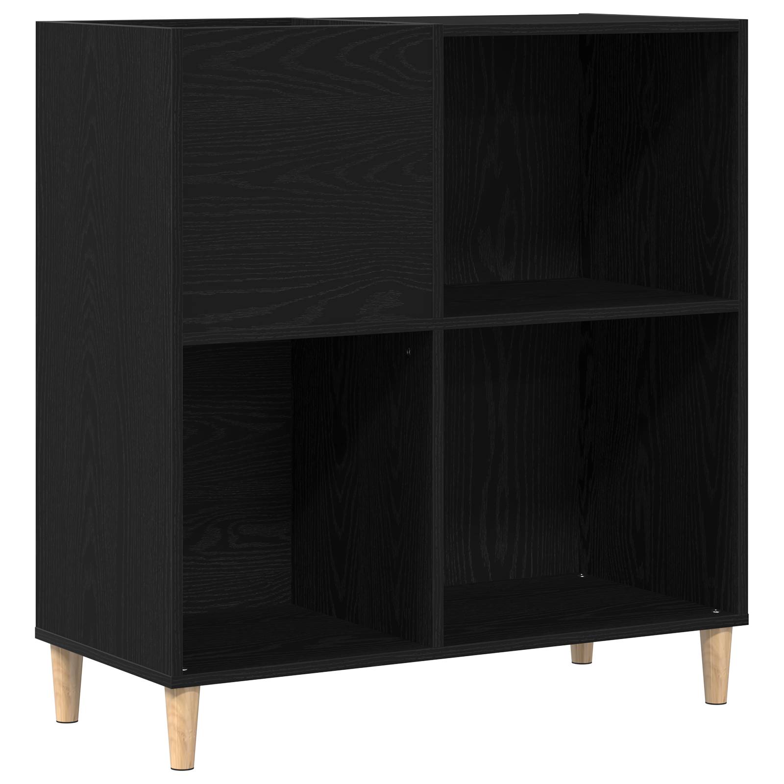 vidaXL Schallplattenschrank Schwarz Eiche 84,5x38x89 cm Holzwerkstoff