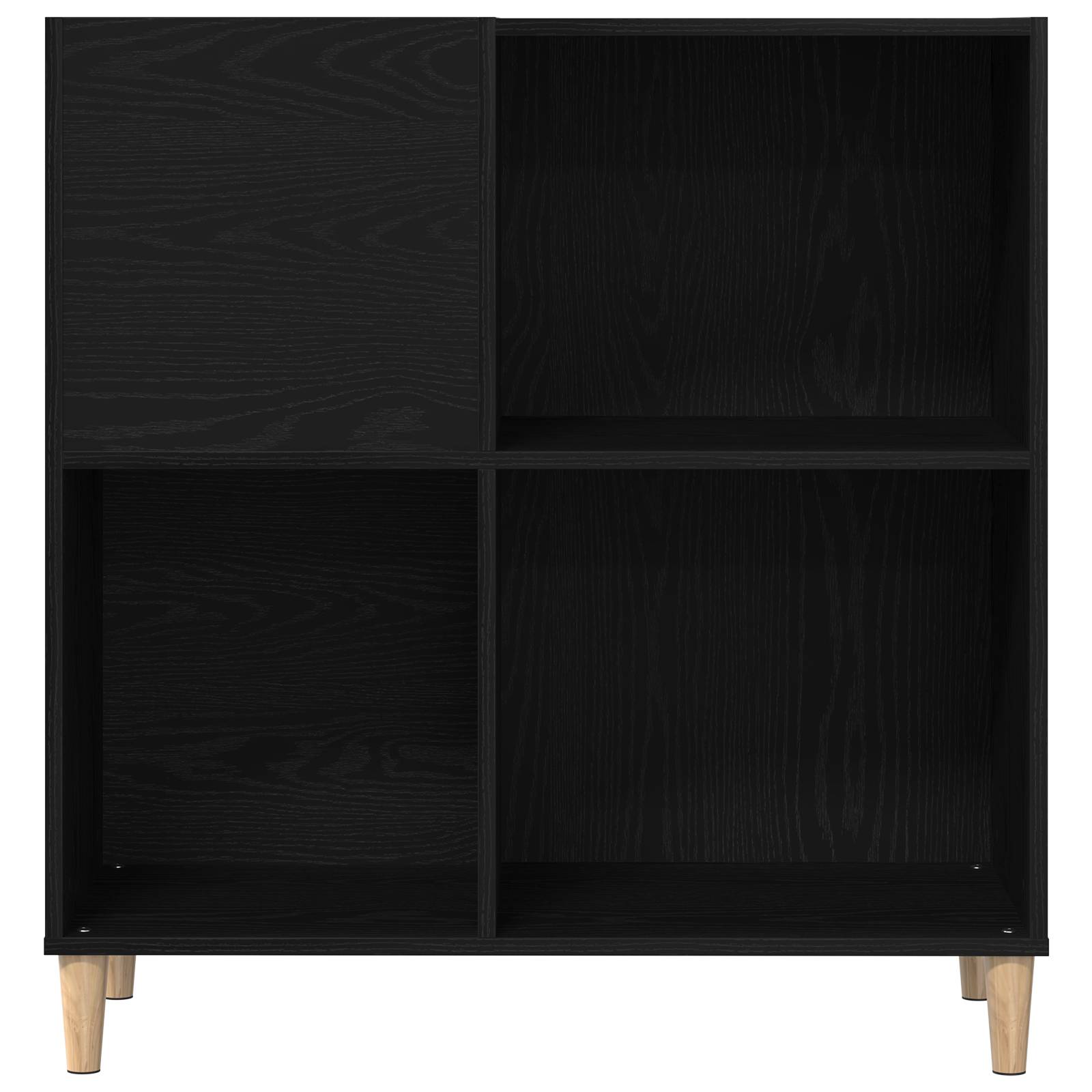 vidaXL Schallplattenschrank Schwarz Eiche 84,5x38x89 cm Holzwerkstoff