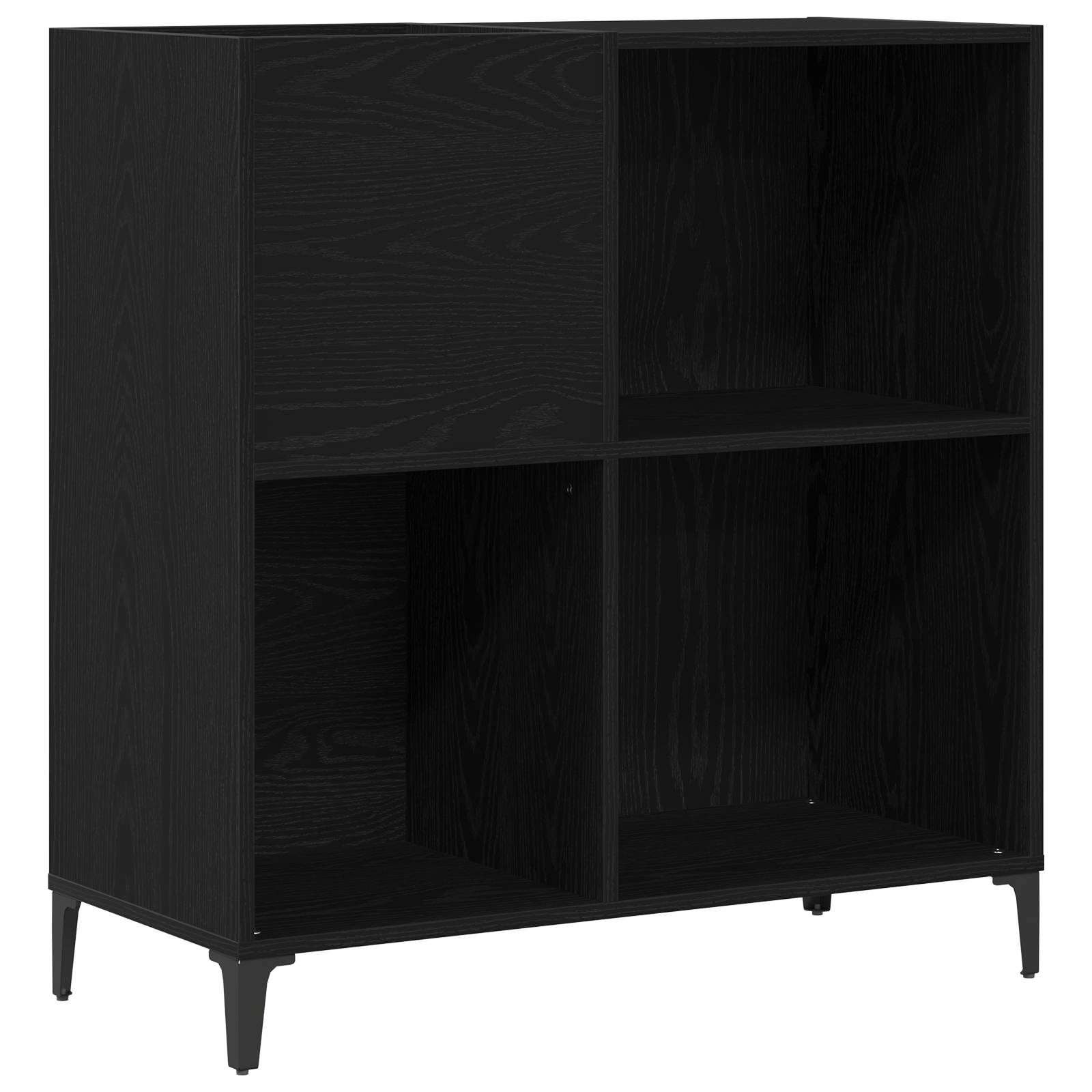 vidaXL Schallplattenschrank Schwarz Eiche 84,5x38x89 cm Holzwerkstoff