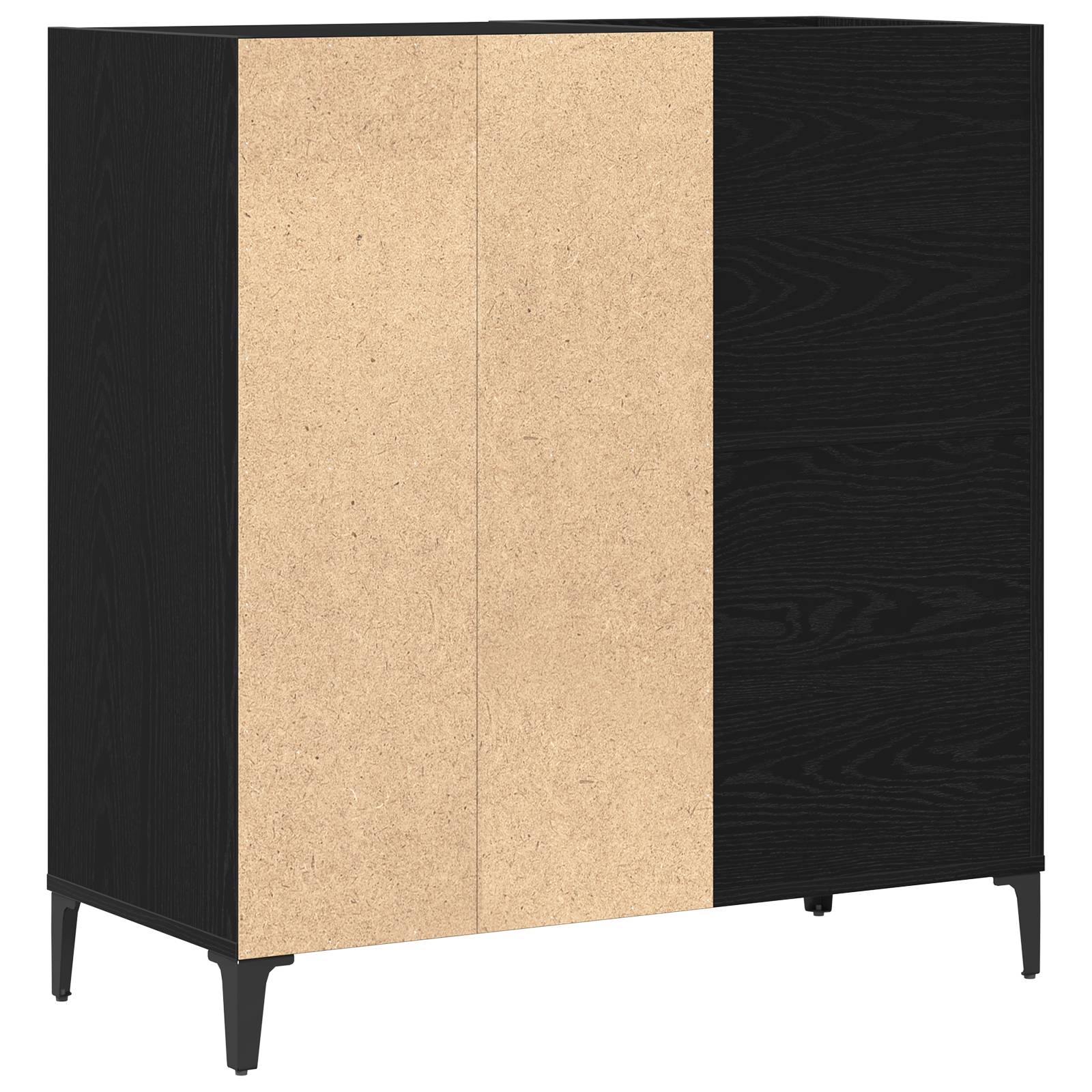 vidaXL Schallplattenschrank Schwarz Eiche 84,5x38x89 cm Holzwerkstoff