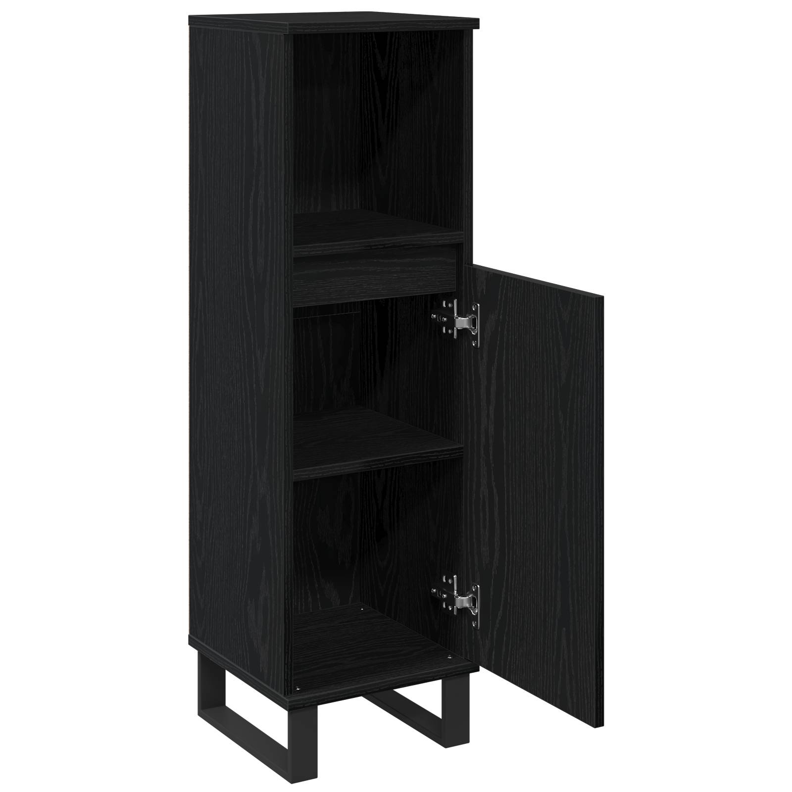 vidaXL Badschrank Schwarz Eiche 30x30x100 cm Holzwerkstoff