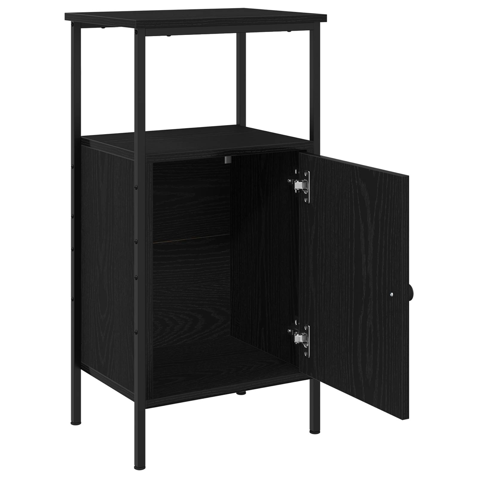 vidaXL Nachttisch Schwarz Eiche 41x31x80 cm Holzwerkstoff