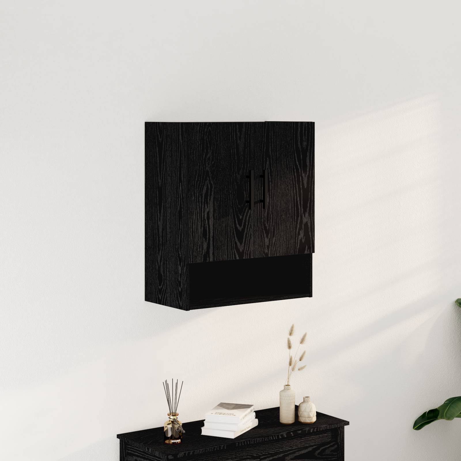 vidaXL Wandschrank Schwarz Eiche 60x31x70 cm Holzwerkstoff