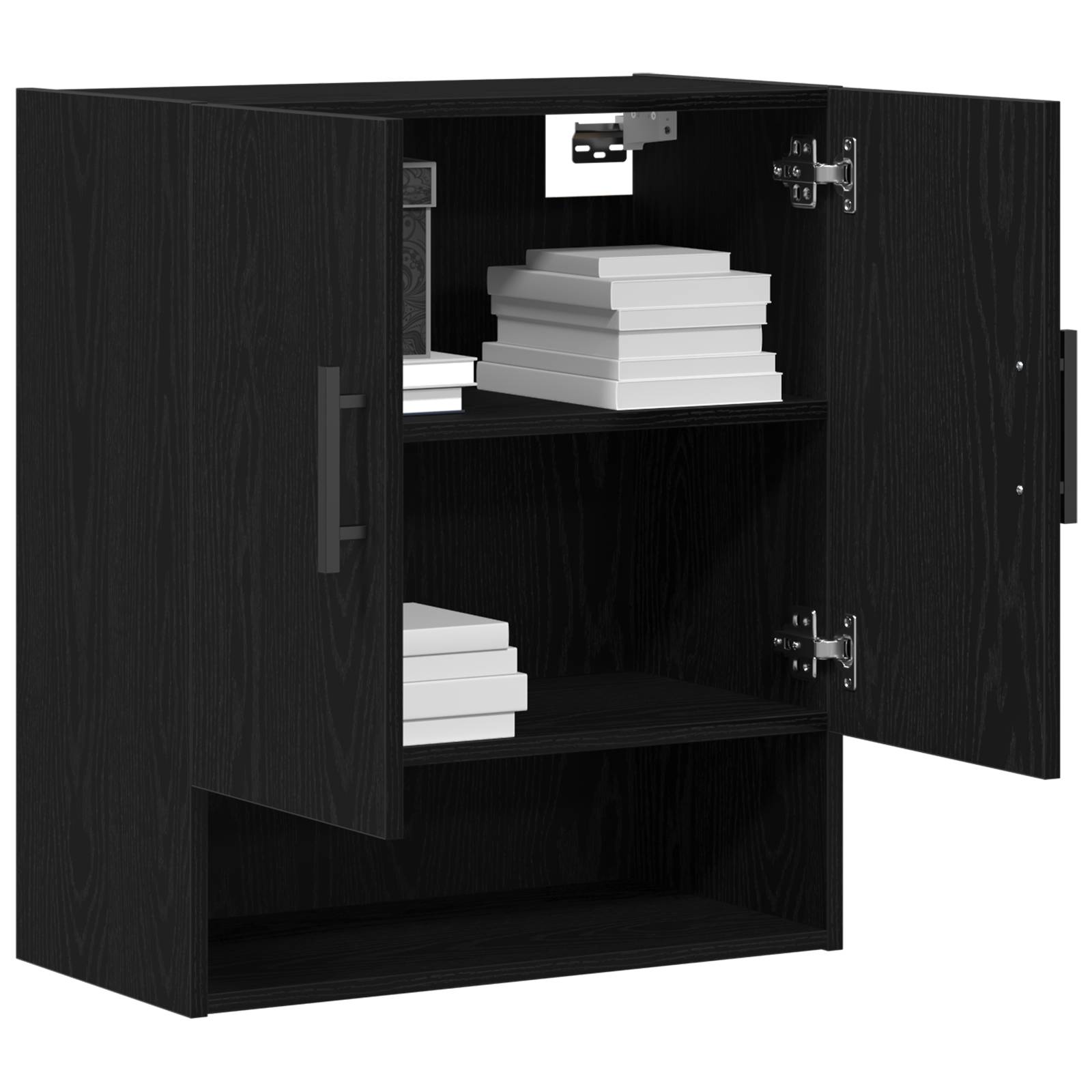 vidaXL Wandschrank Schwarz Eiche 60x31x70 cm Holzwerkstoff