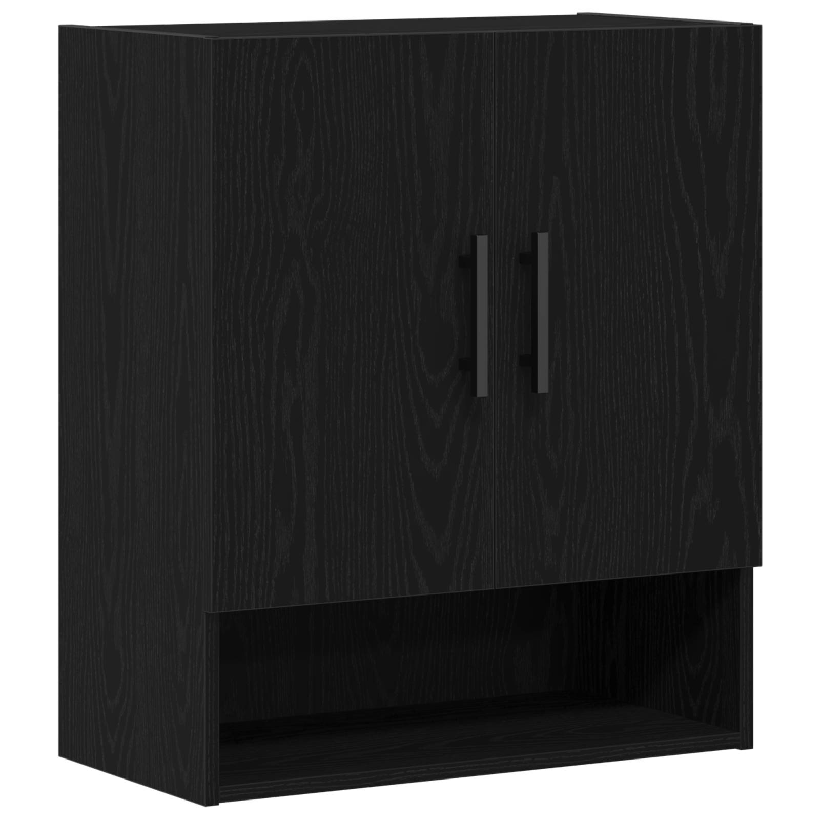 vidaXL Wandschrank Schwarz Eiche 60x31x70 cm Holzwerkstoff