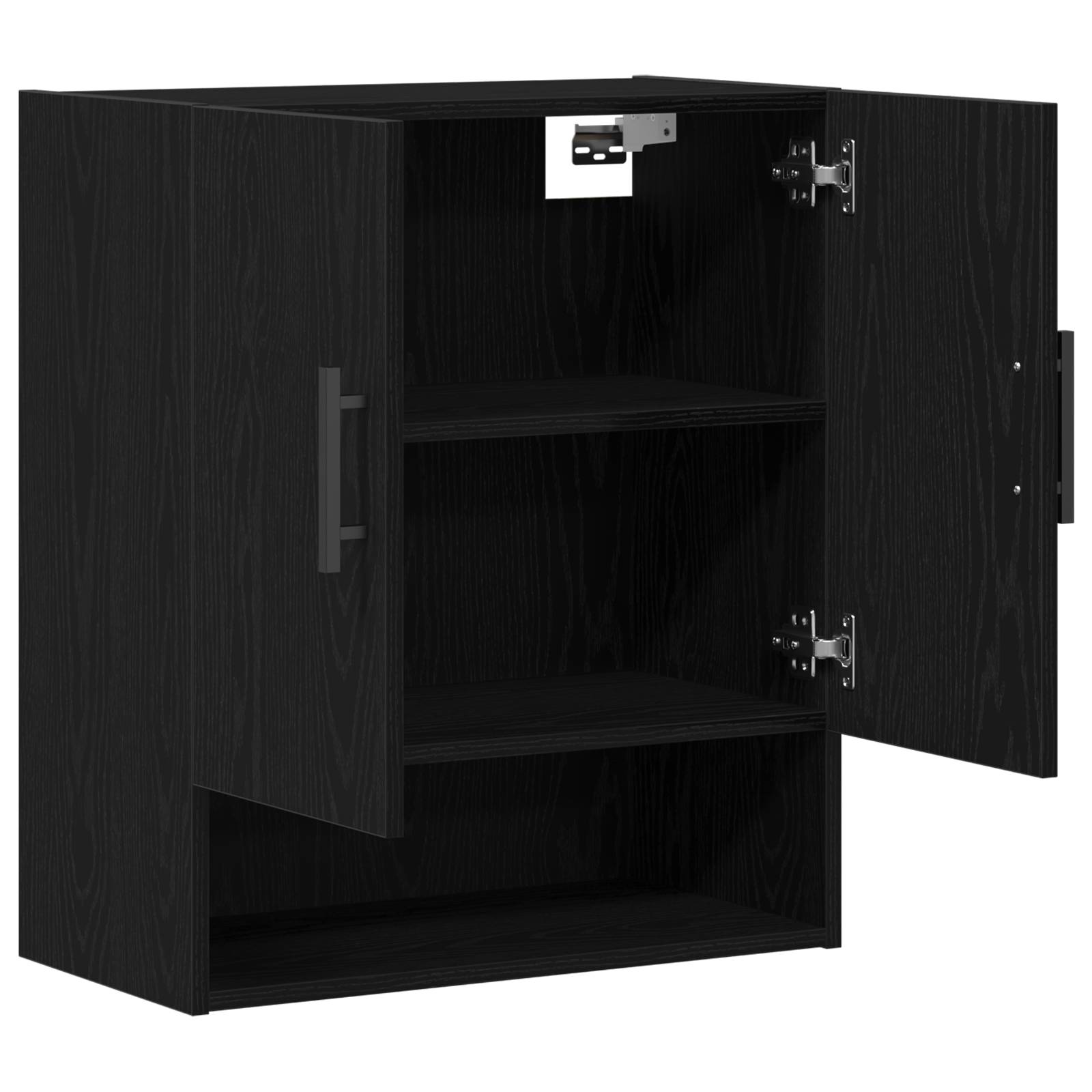 vidaXL Wandschrank Schwarz Eiche 60x31x70 cm Holzwerkstoff