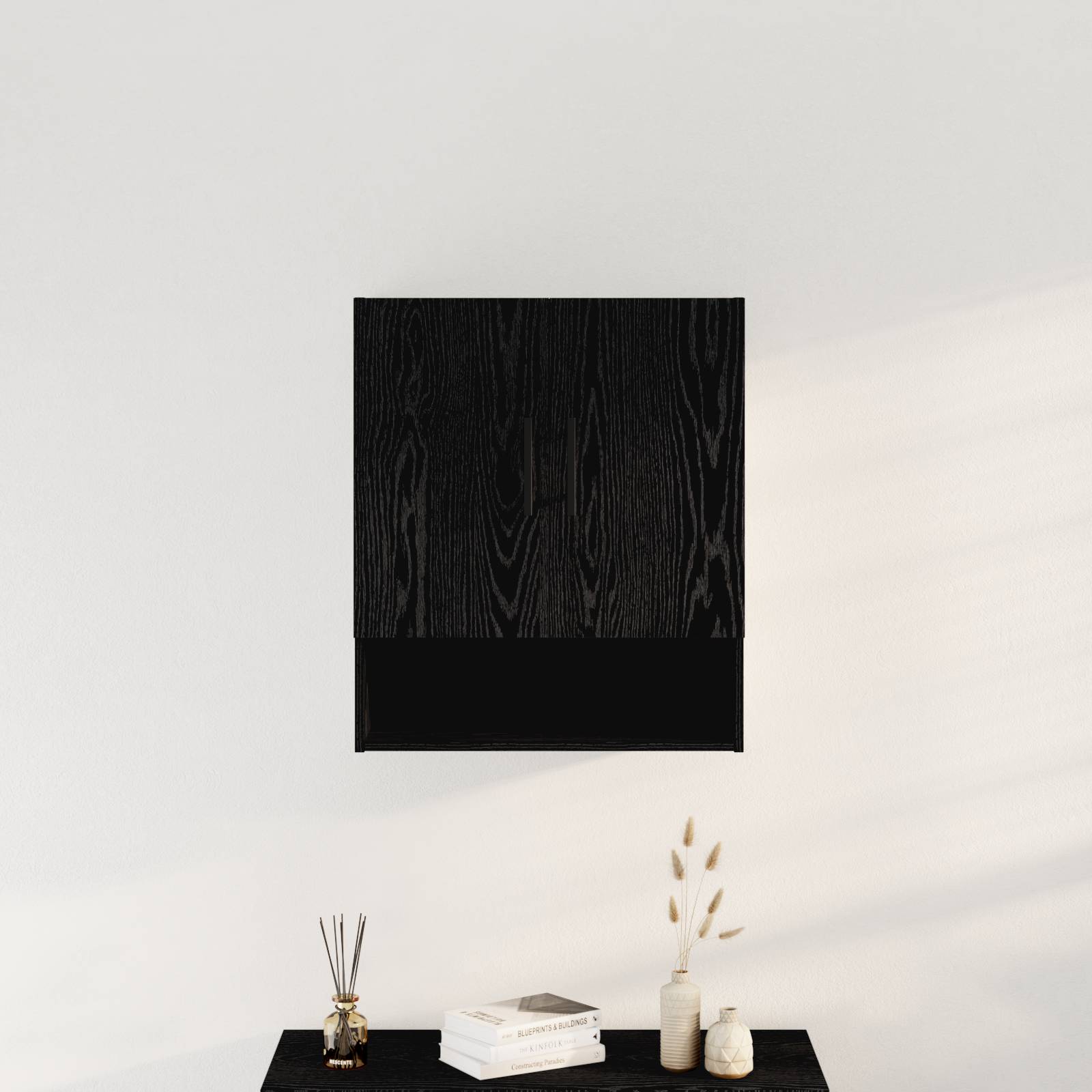 vidaXL Wandschrank Schwarz Eiche 60x31x70 cm Holzwerkstoff