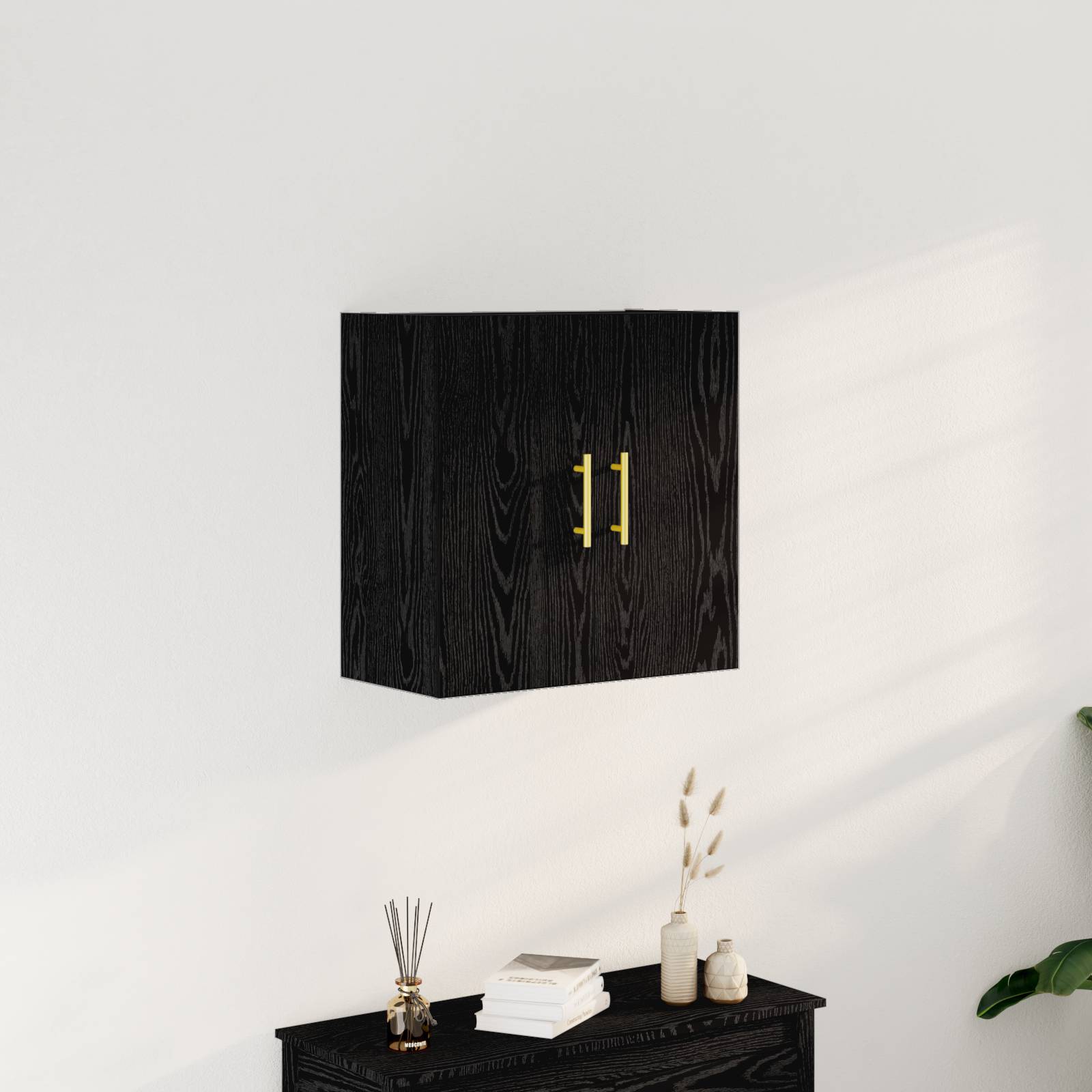 vidaXL Wandschrank Schwarz Eiche 60x31x70 cm Holzwerkstoff
