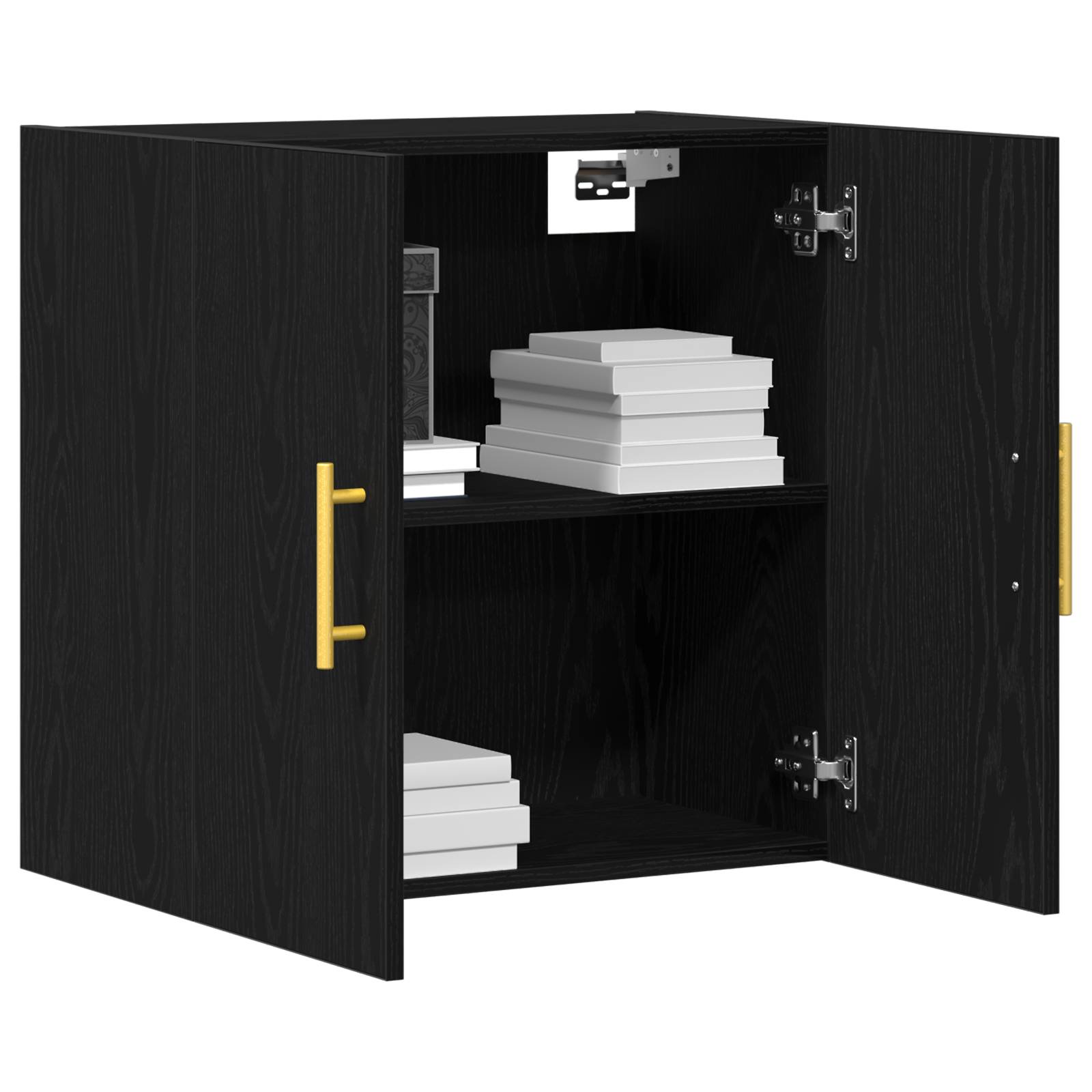 vidaXL Wandschrank Schwarz Eiche 60x31x70 cm Holzwerkstoff