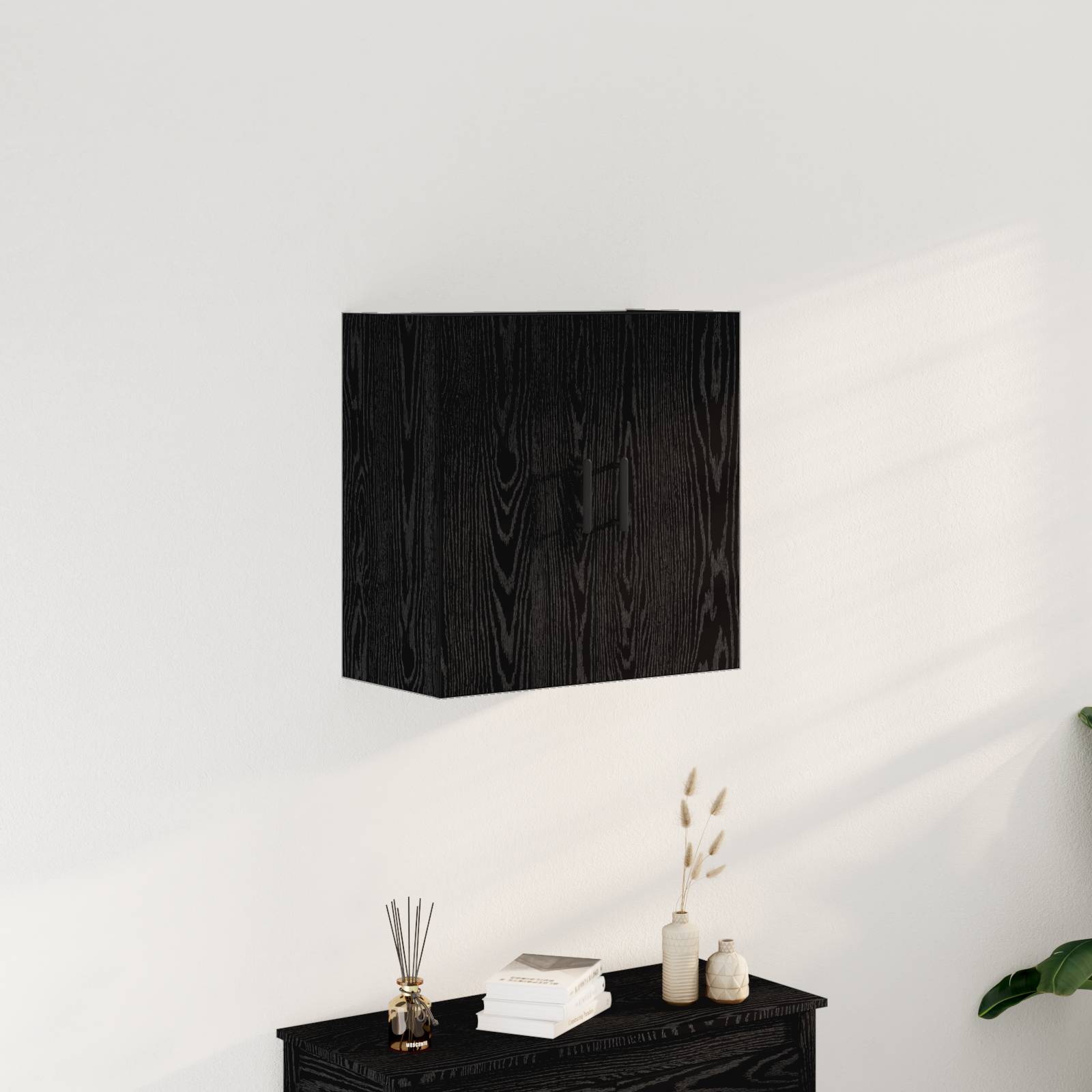 vidaXL Wandschrank Schwarz Eiche 60x31x60 cm Holzwerkstoff