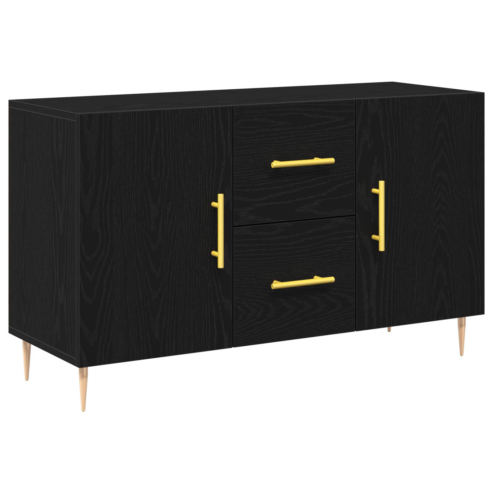 vidaXL Sideboard Schwarz Eiche 100x36x60 cm Holzwerkstoff