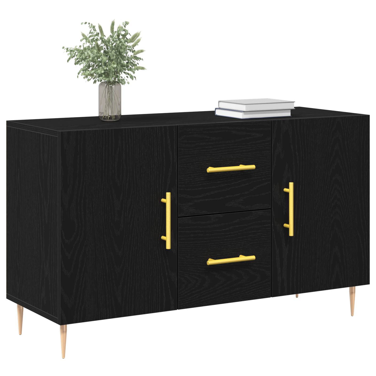 vidaXL Sideboard Schwarz Eiche 100x36x60 cm Holzwerkstoff