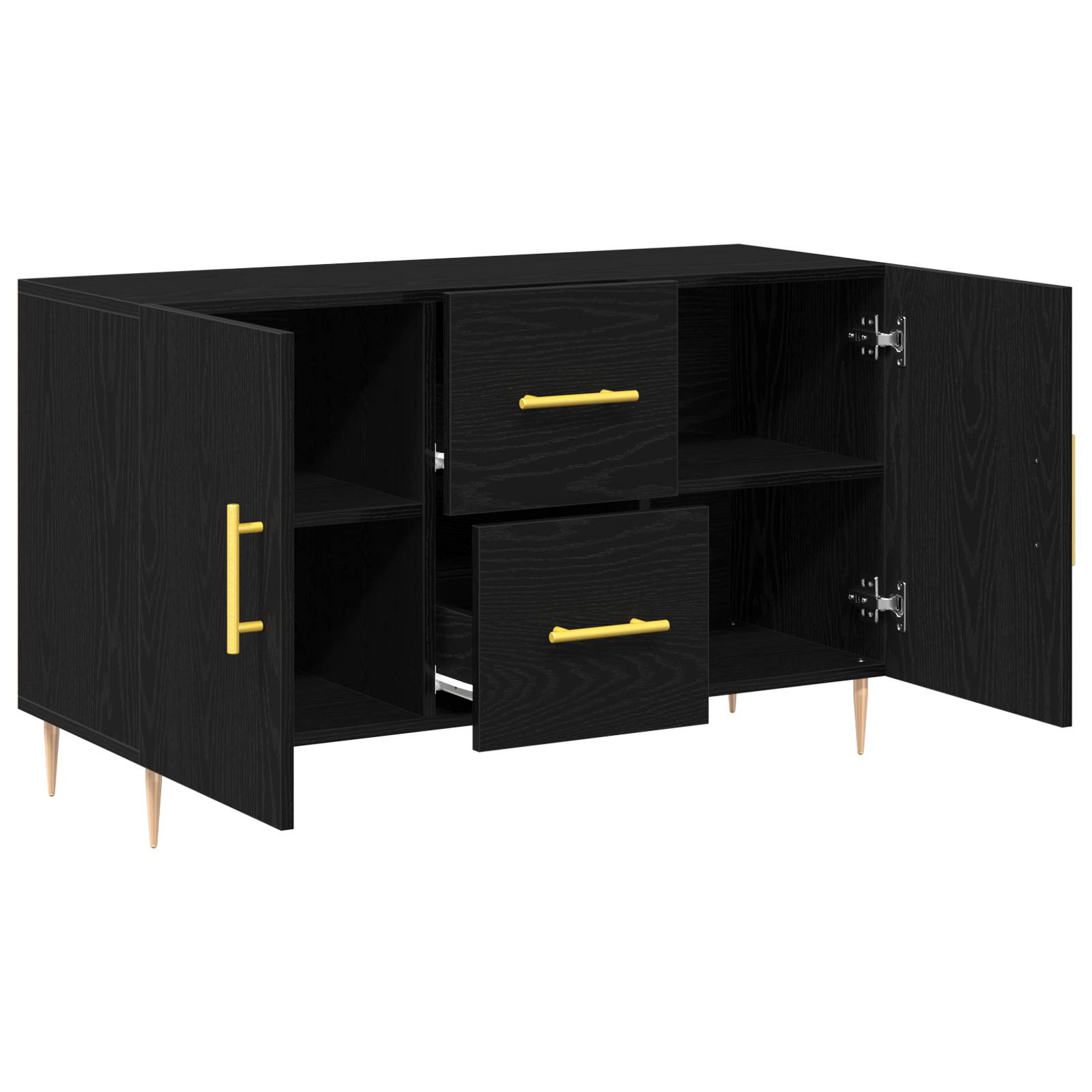 vidaXL Sideboard Schwarz Eiche 100x36x60 cm Holzwerkstoff