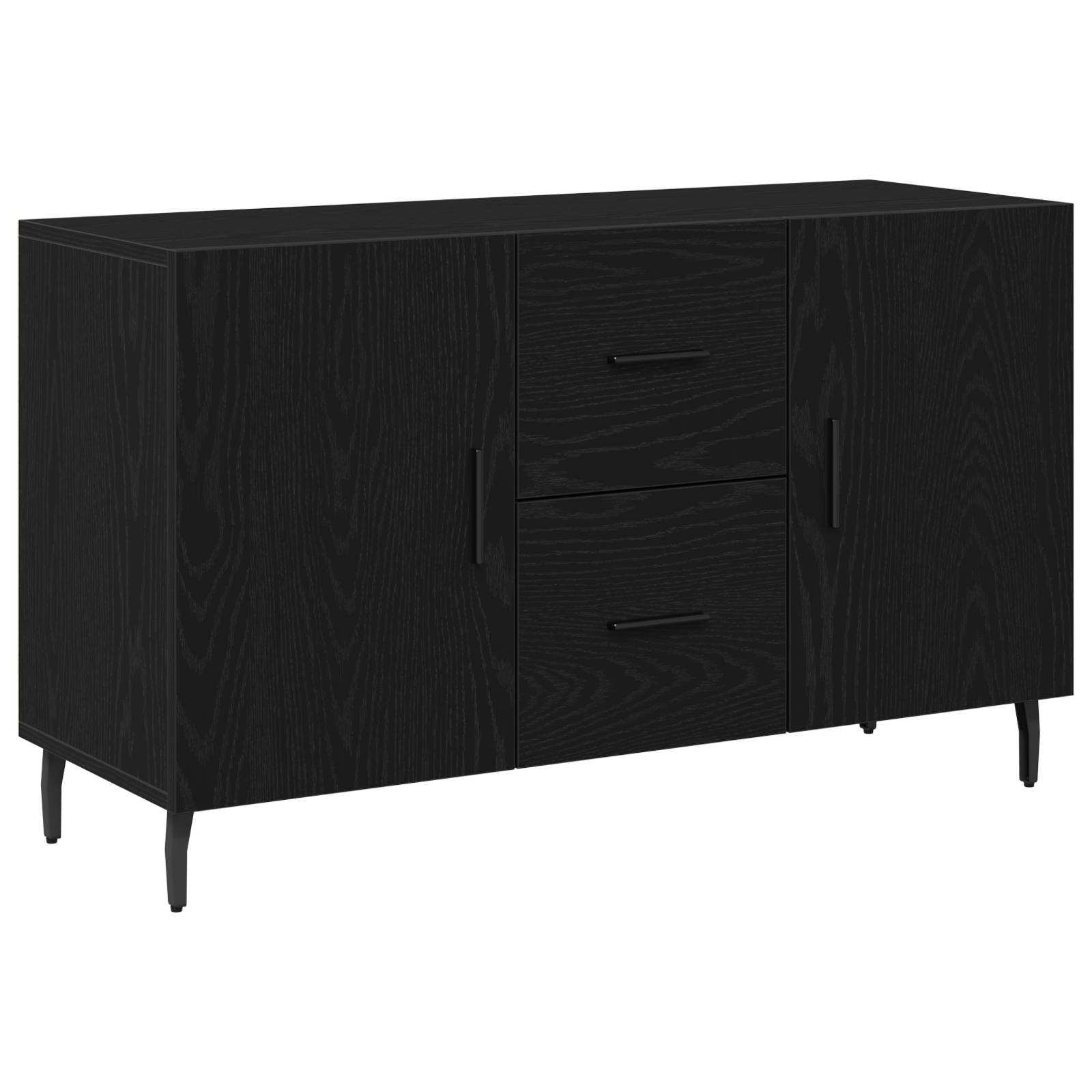 vidaXL Sideboard Schwarz Eiche 100x36x60 cm Holzwerkstoff