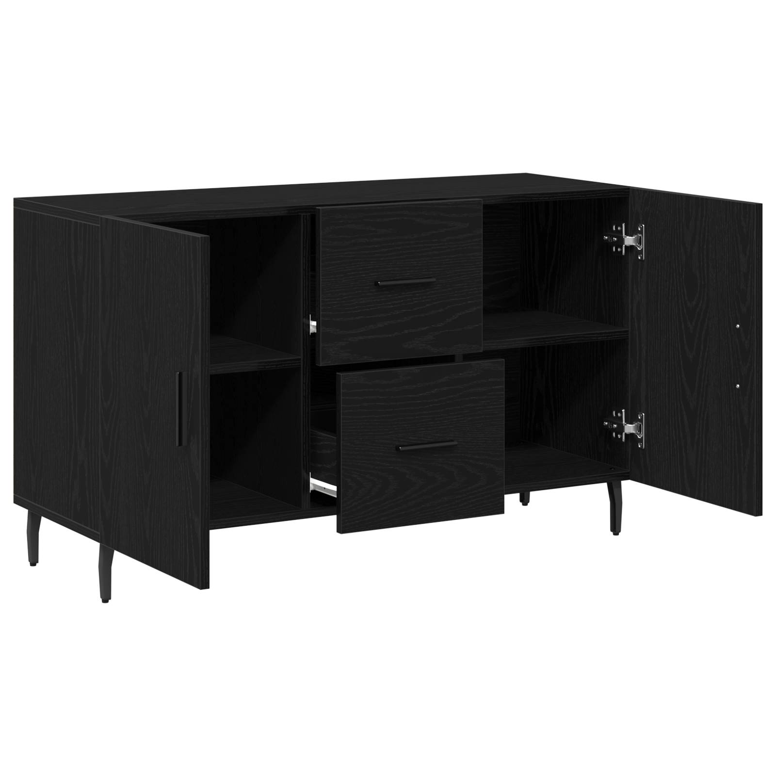 vidaXL Sideboard Schwarz Eiche 100x36x60 cm Holzwerkstoff
