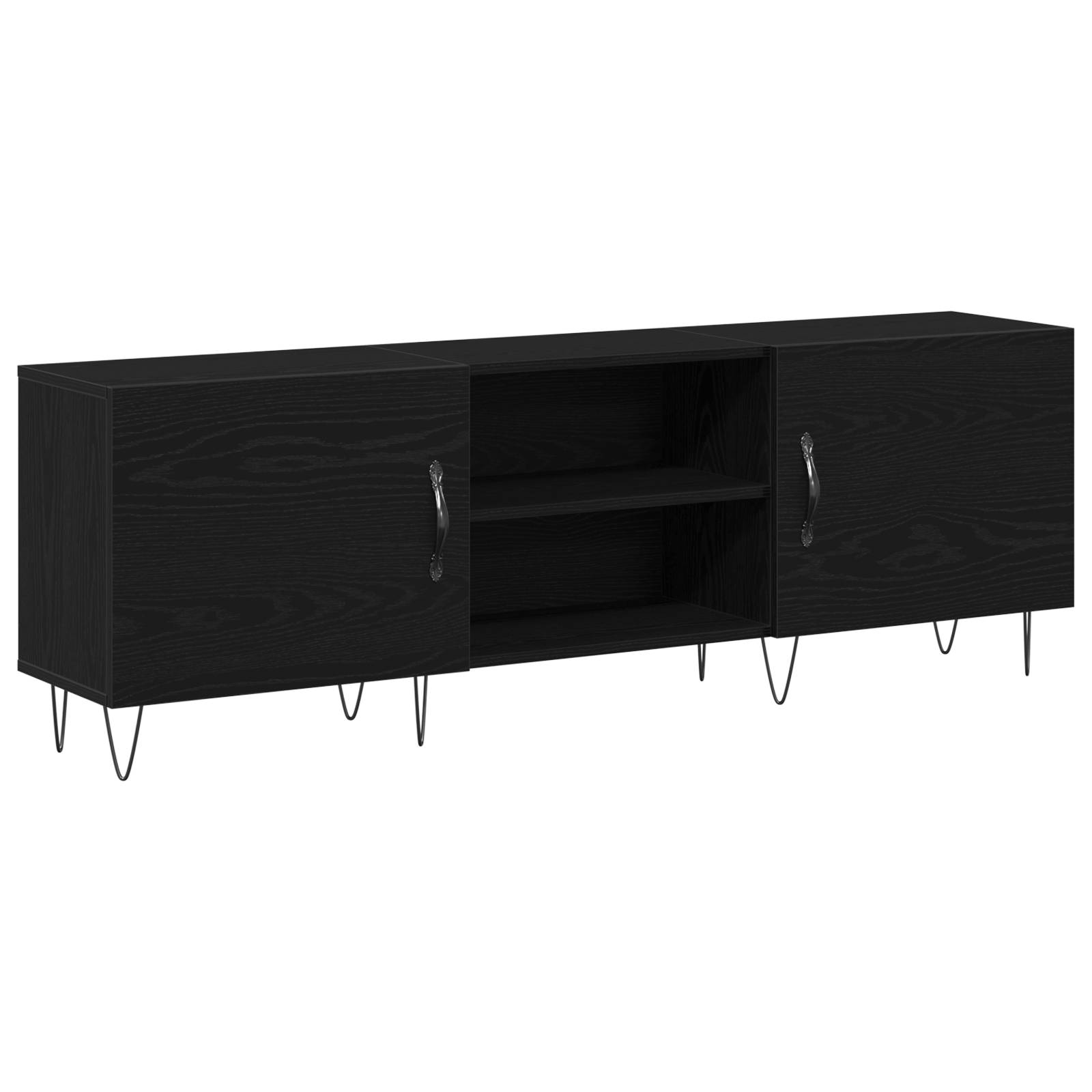vidaXL TV-Schrank Schwarz Eiche 150x30x50 cm Holzwerkstoff