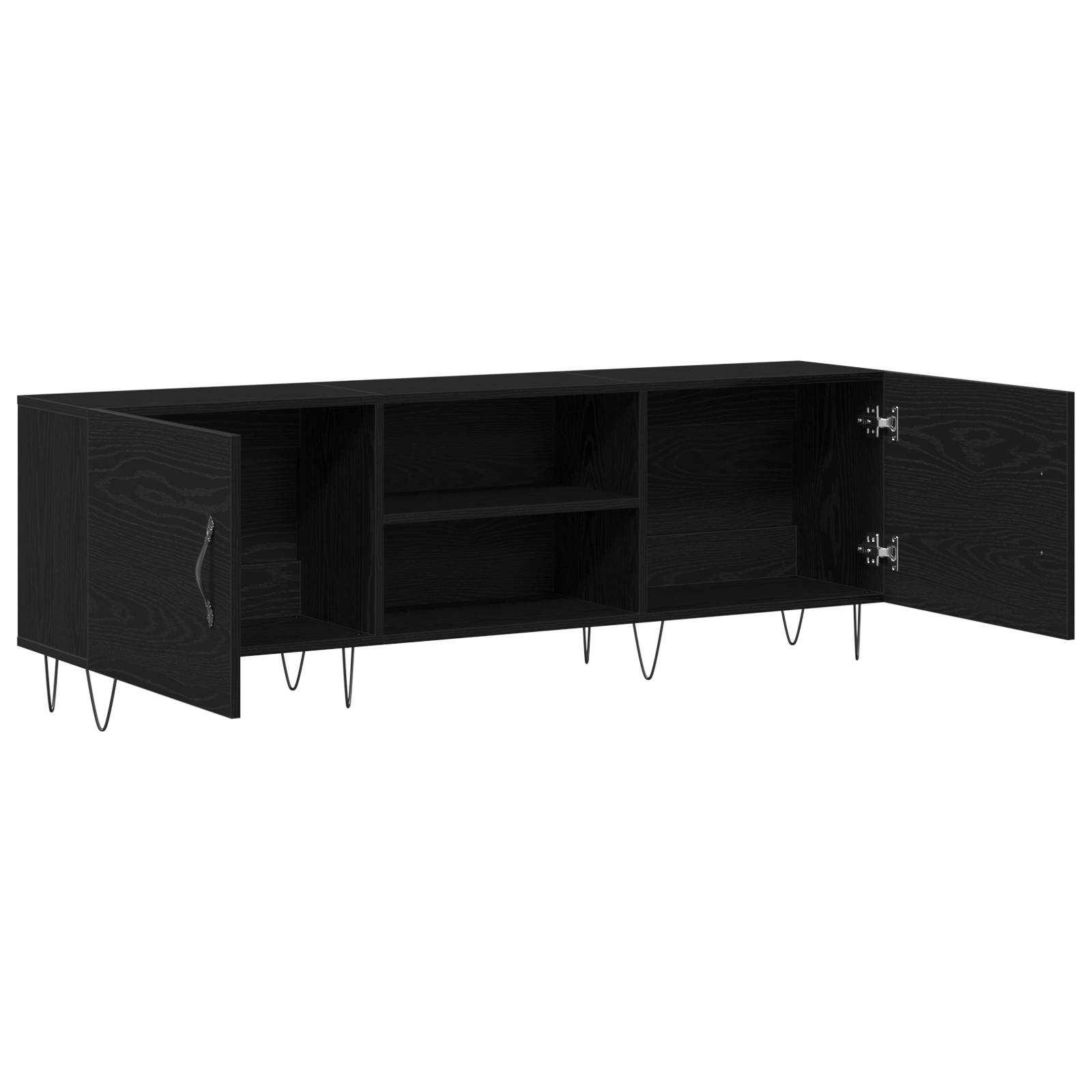 vidaXL TV-Schrank Schwarz Eiche 150x30x50 cm Holzwerkstoff