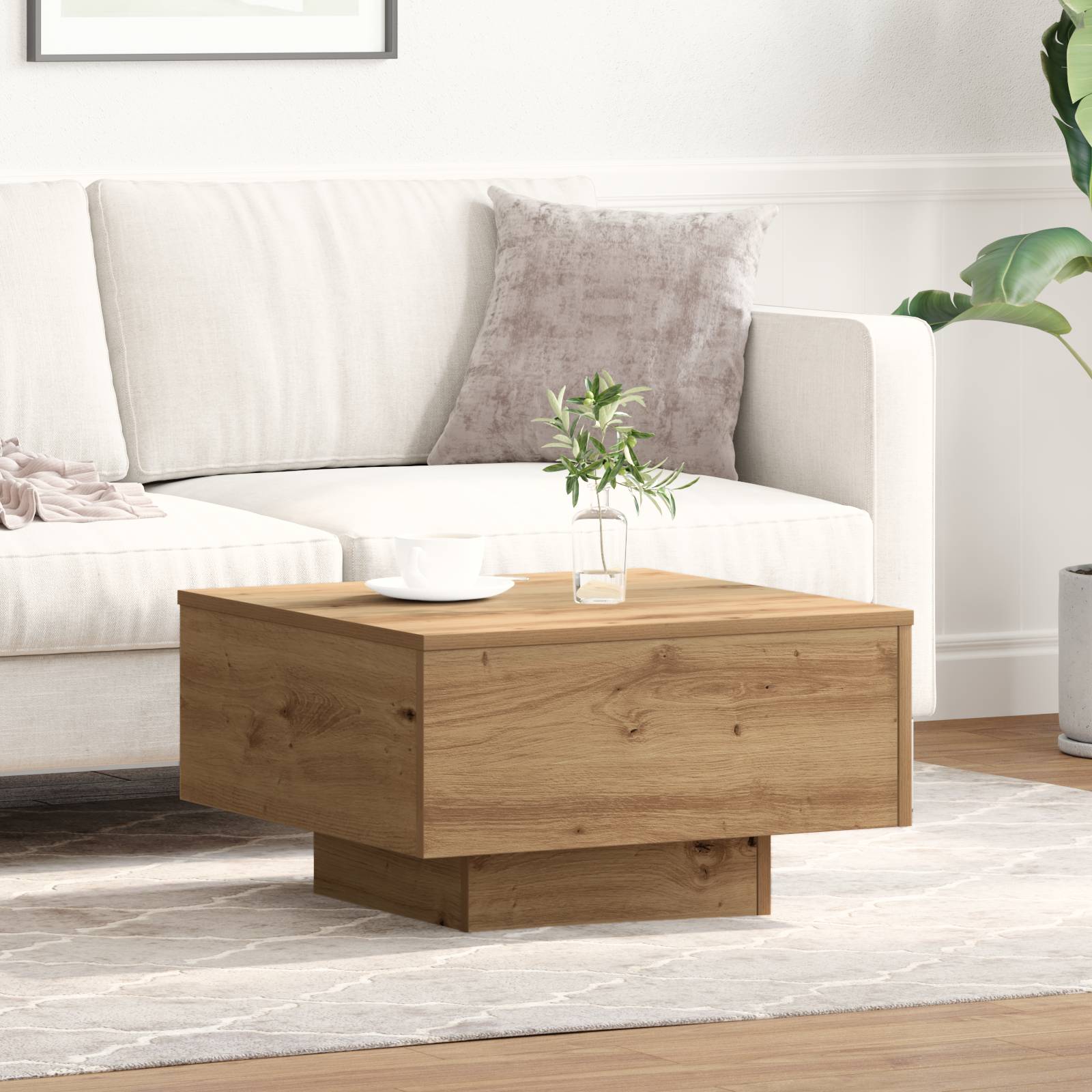 vidaXL Couchtisch Artisan Eiche 55x55x31 cm Holzwerkstoff