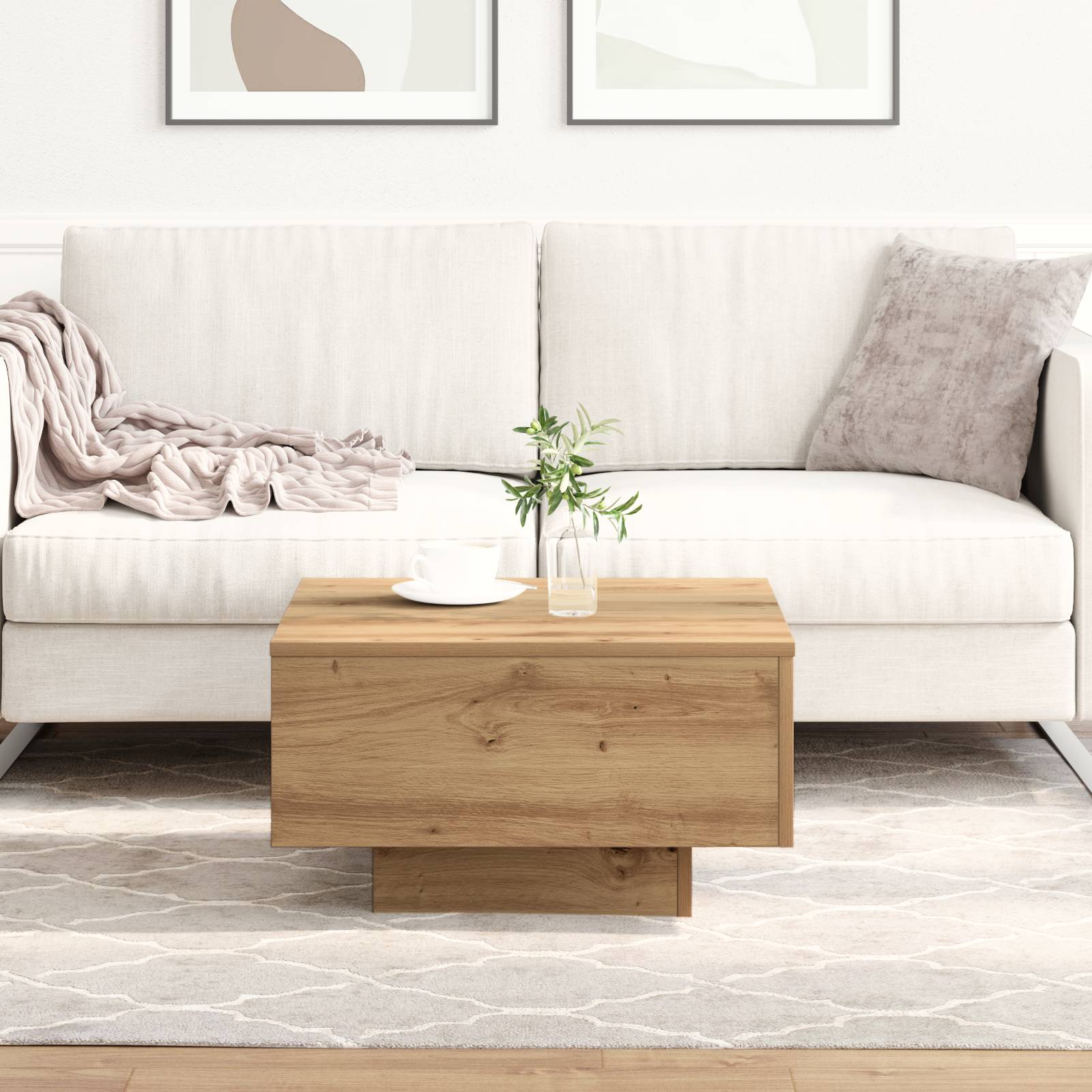 vidaXL Couchtisch Artisan Eiche 55x55x31 cm Holzwerkstoff