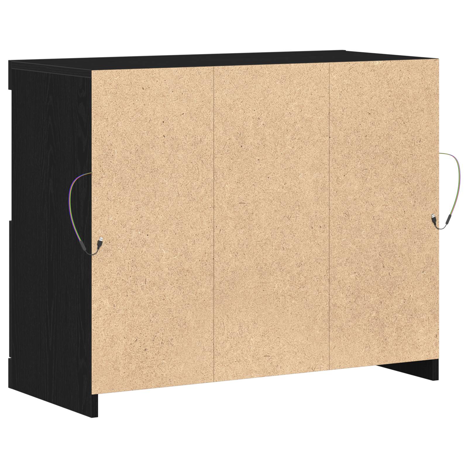 vidaXL Sideboard mit LED-Leuchten Schwarz Eiche 81x37x67 cm