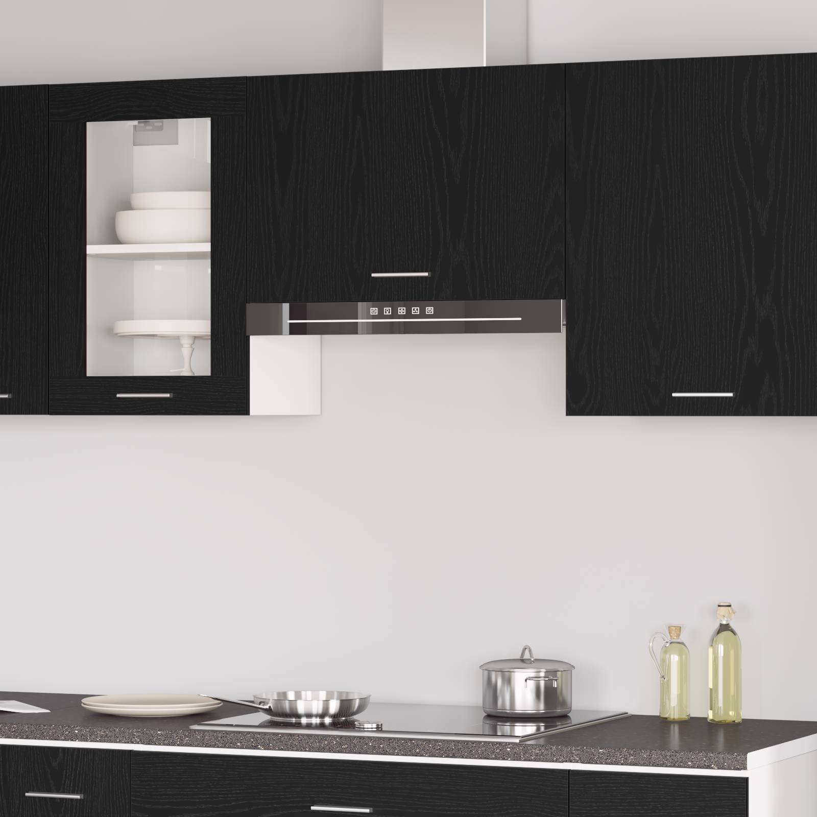 vidaXL Hängeschrank Schwarz Eiche 60x31x60 cm Holzwerkstoff