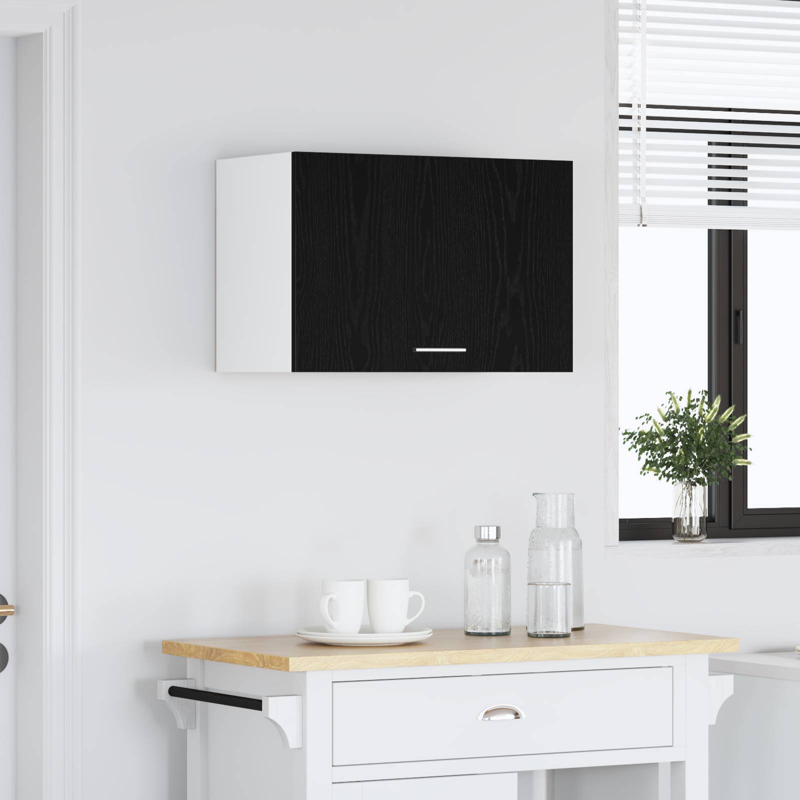 vidaXL Hängeschrank Schwarz Eiche 60x31x60 cm Holzwerkstoff