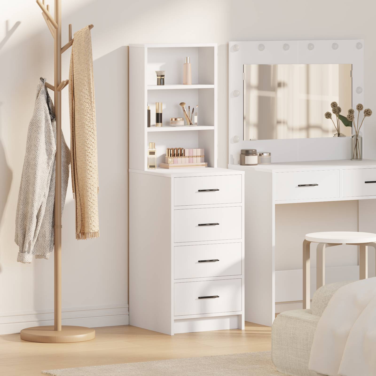 vidaXL Highboard Weiß 40x41x135 cm Holzwerkstoff