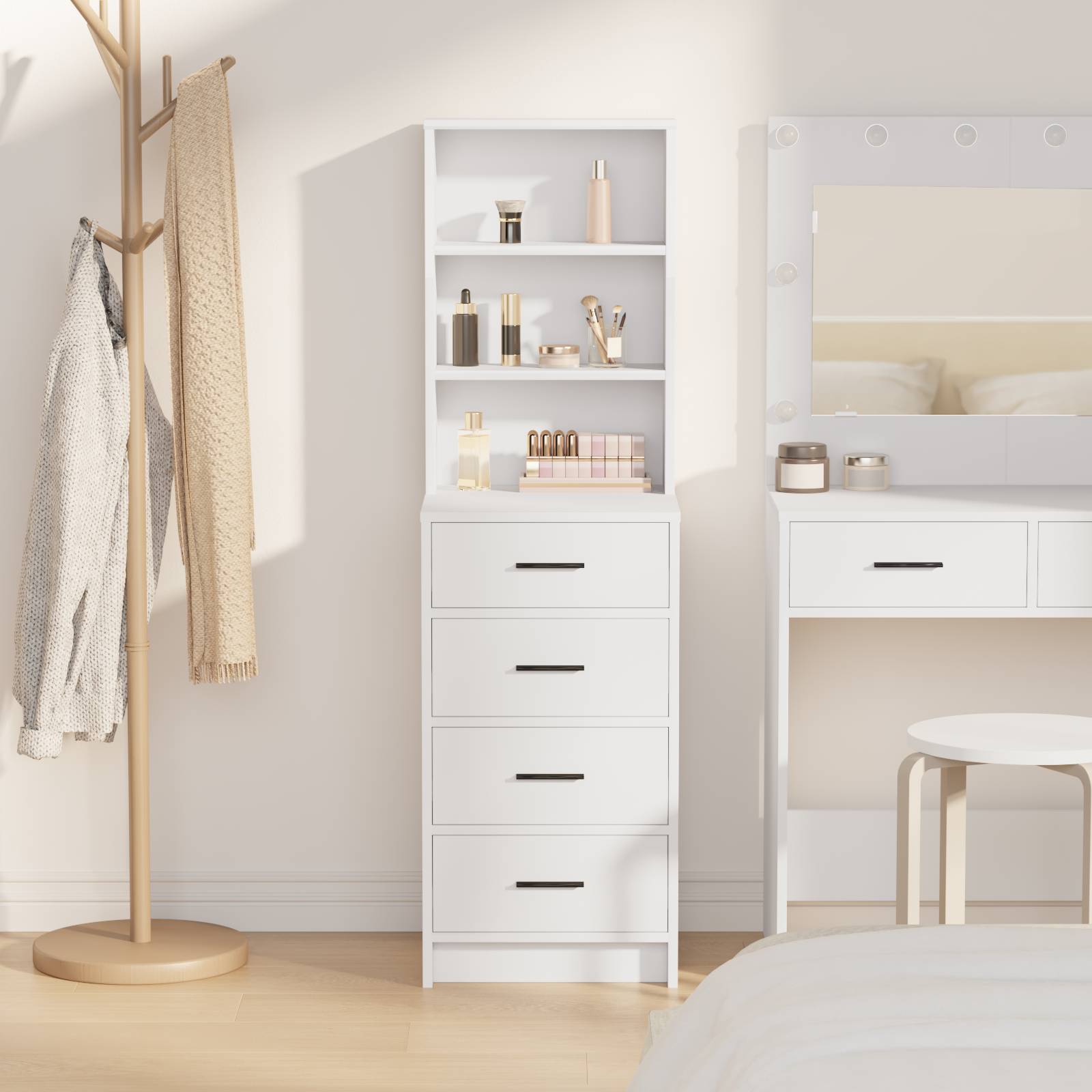 vidaXL Highboard Weiß 40x41x135 cm Holzwerkstoff