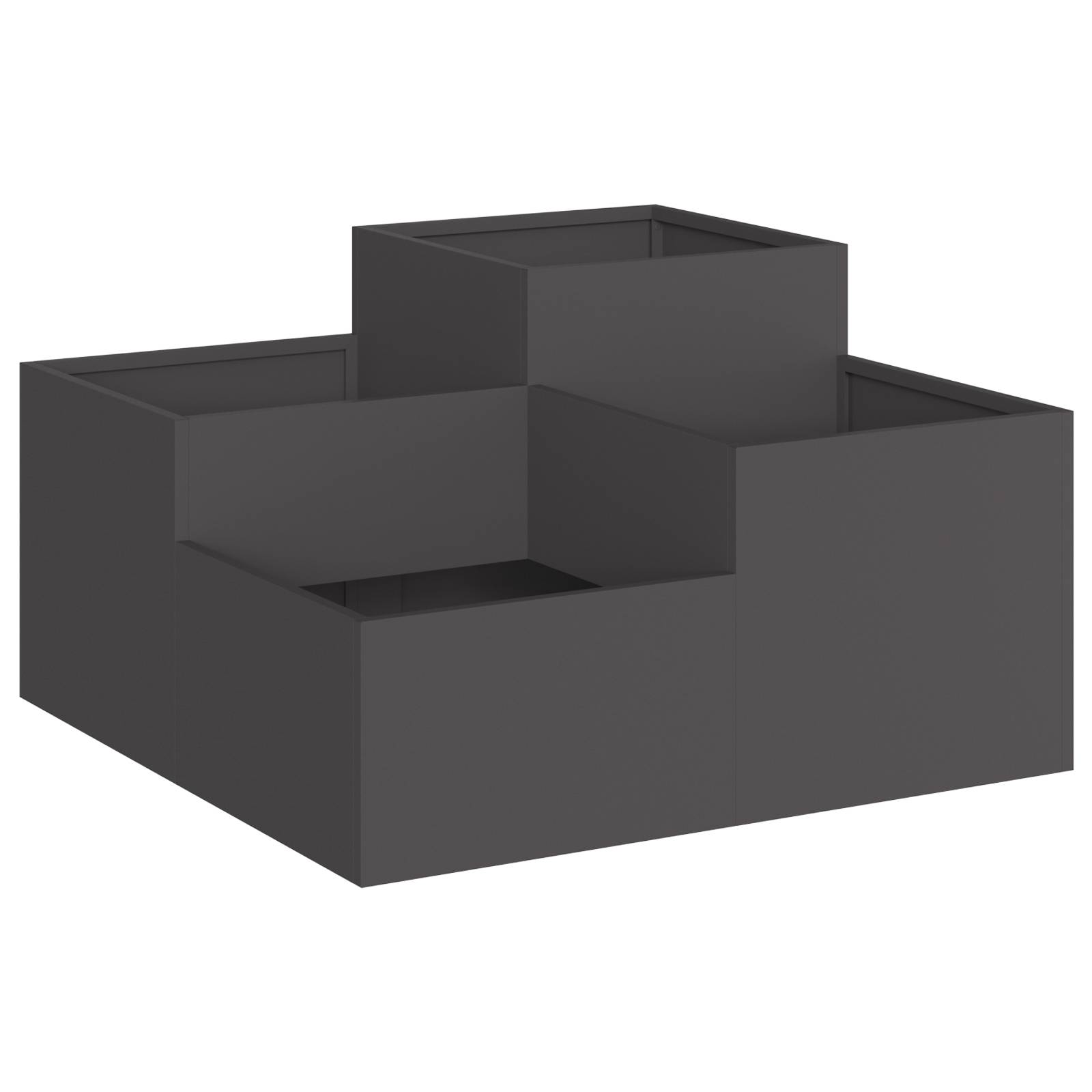vidaXL Pflanzkübel 100x100x48 cm Schwarz Stahl