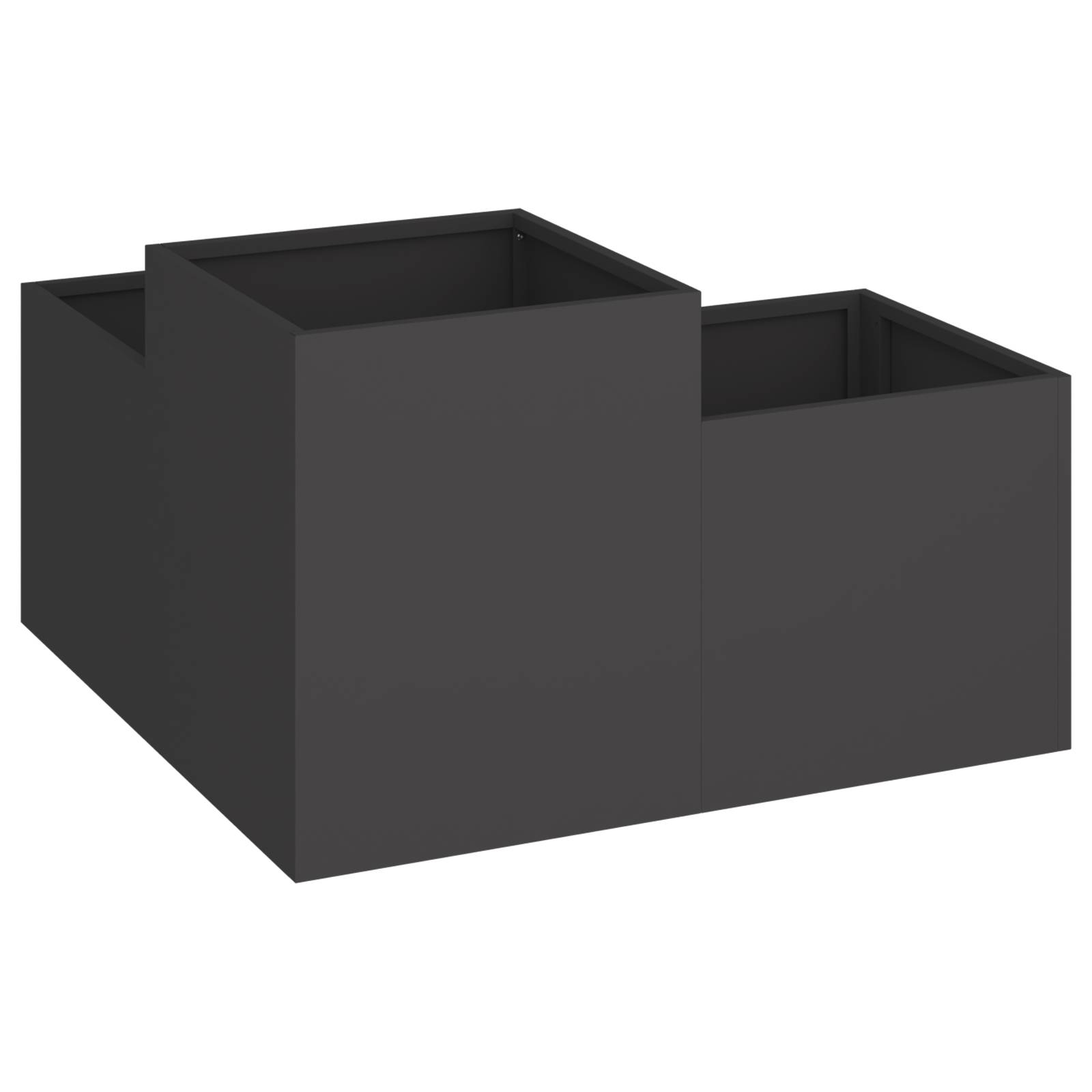 vidaXL Pflanzkübel 100x100x48 cm Schwarz Stahl