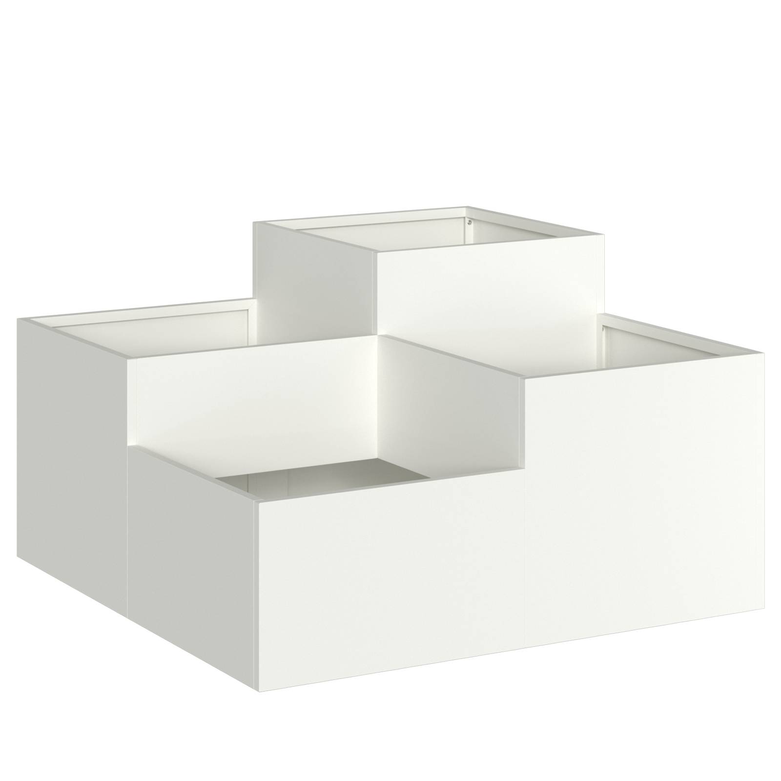 vidaXL Pflanzkübel 80x80x48 cm Weiß Stahl