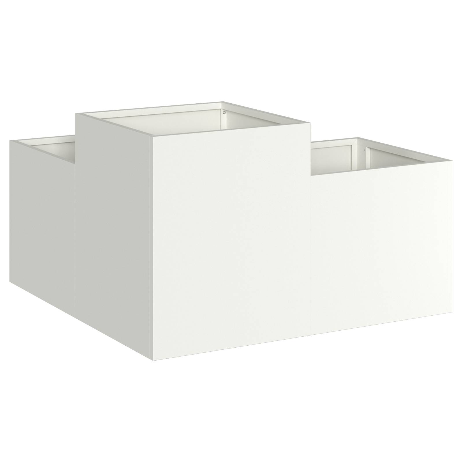 vidaXL Pflanzkübel 80x80x48 cm Weiß Stahl