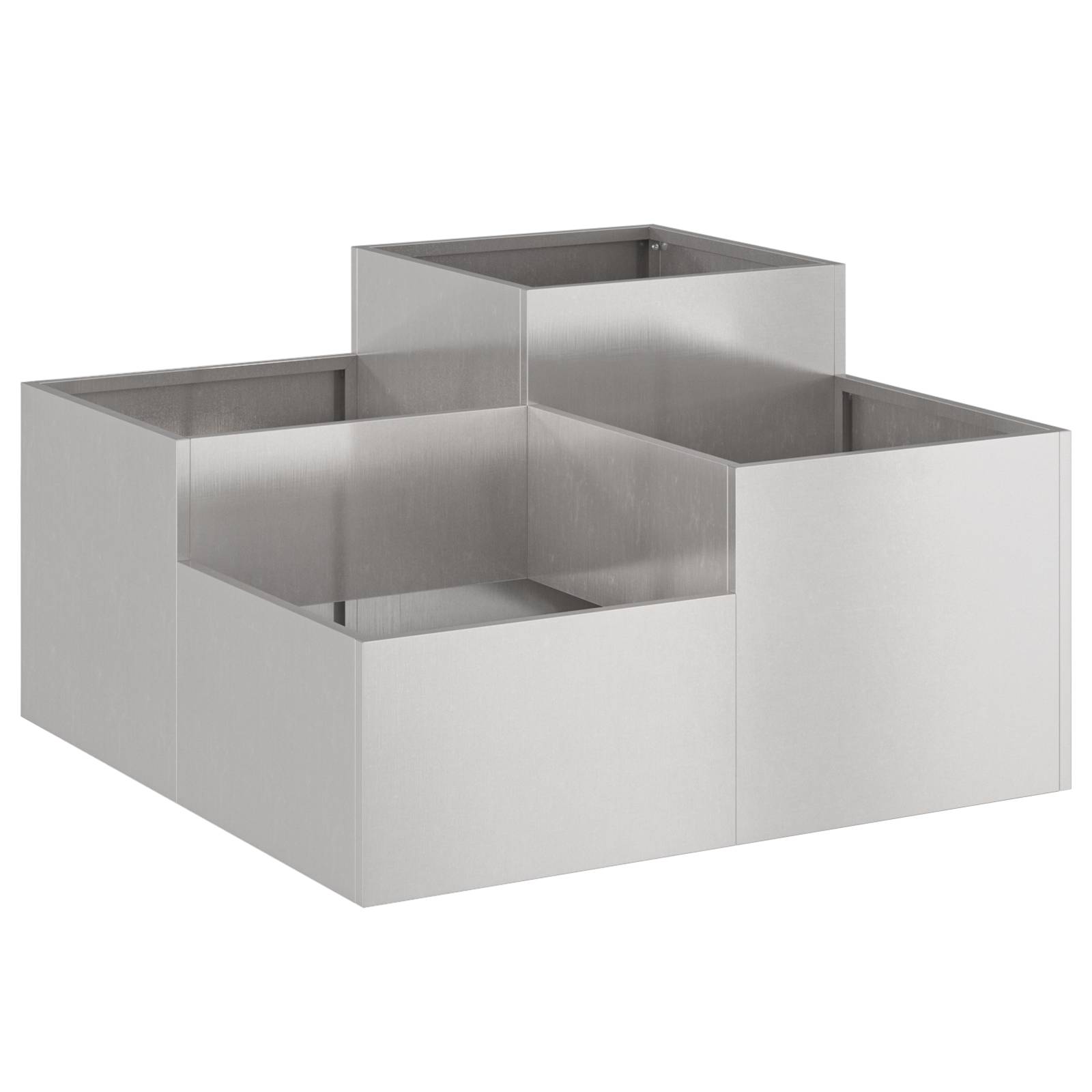 vidaXL Pflanzkübel 100x100x48 cm Edelstahl