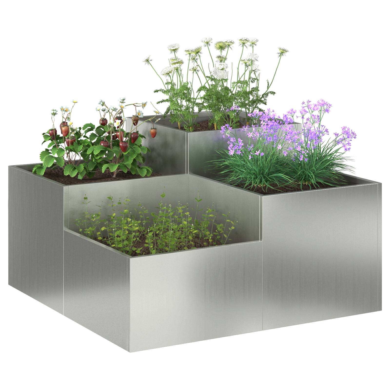 vidaXL Pflanzkübel 80x80x48 cm Verzinkter Stahl