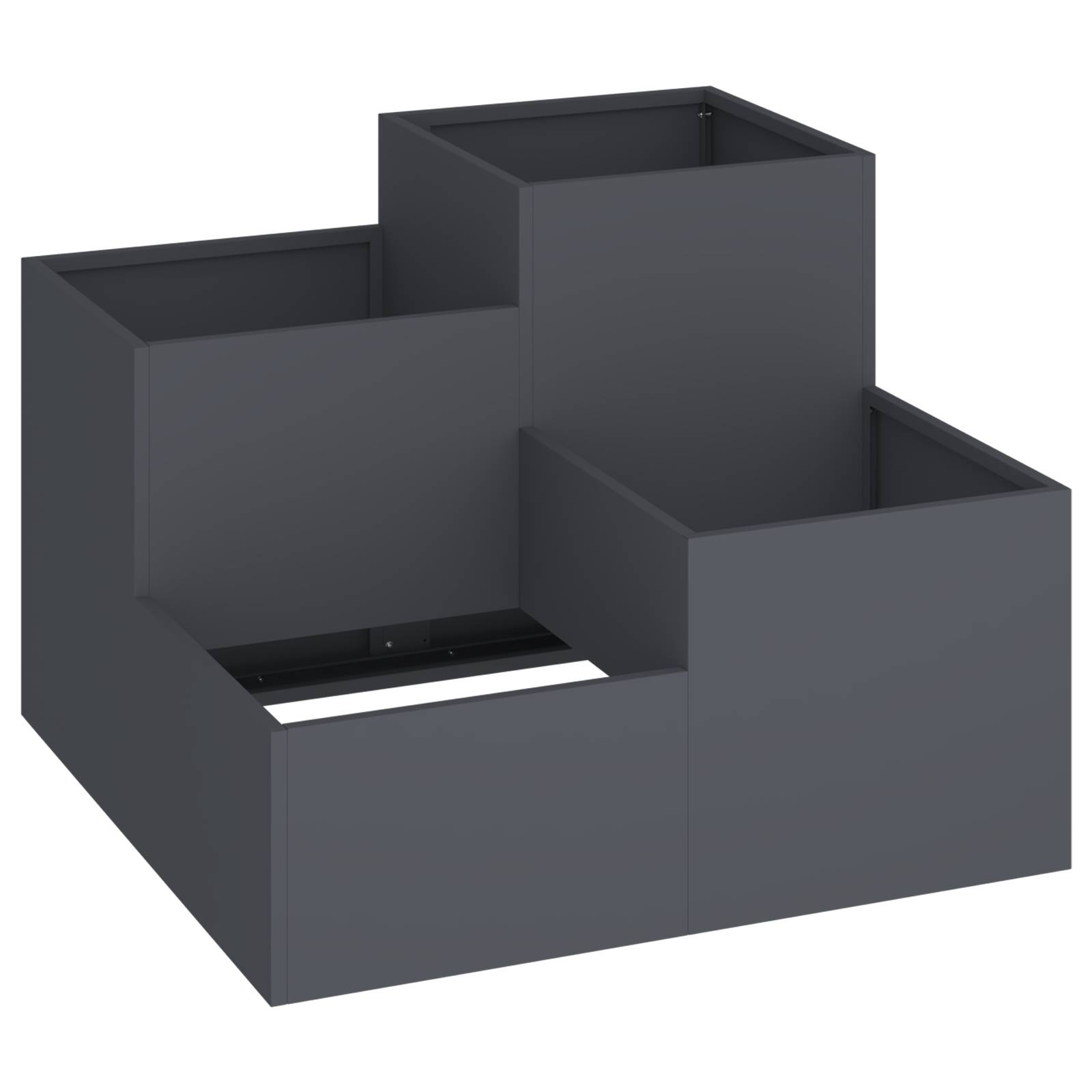 vidaXL Pflanzkübel 100x100x60 cm Anthrazit Stahl