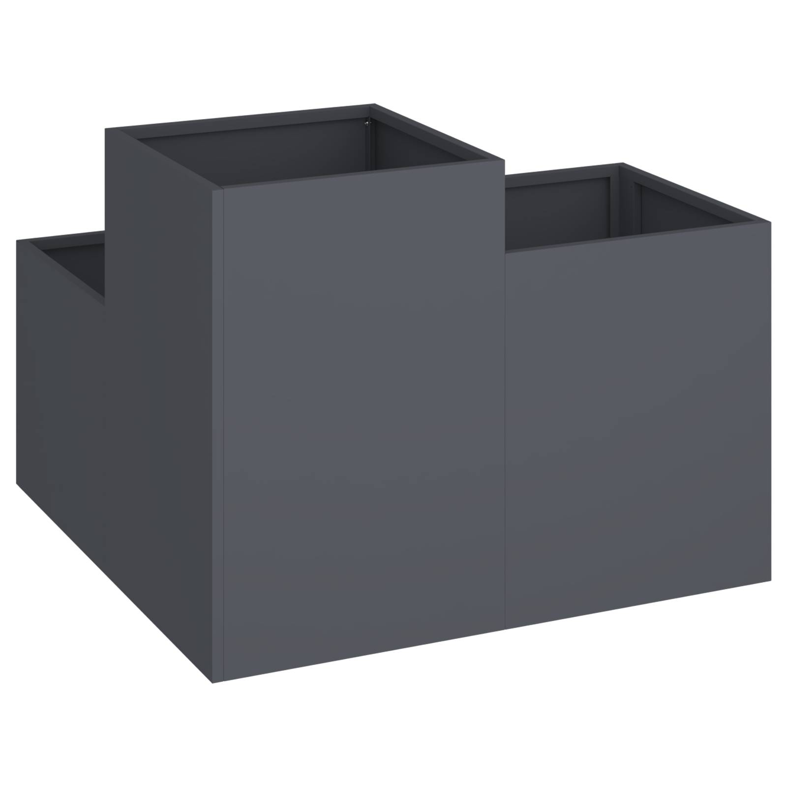 vidaXL Pflanzkübel 100x100x60 cm Anthrazit Stahl