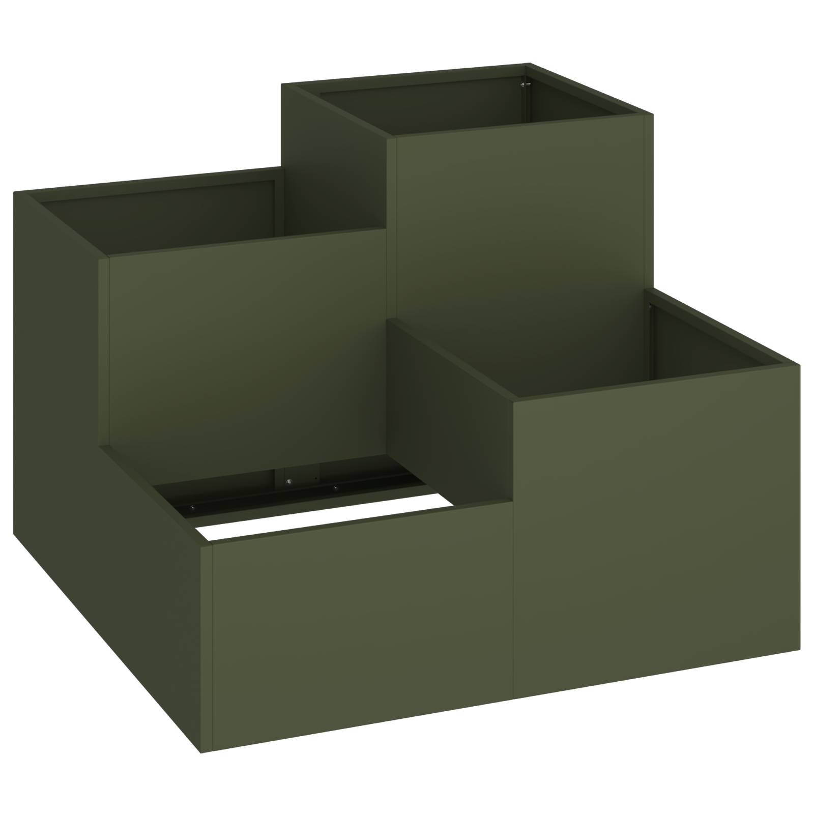 vidaXL Pflanzkübel 80x80x60 cm Olivgrün Stahl